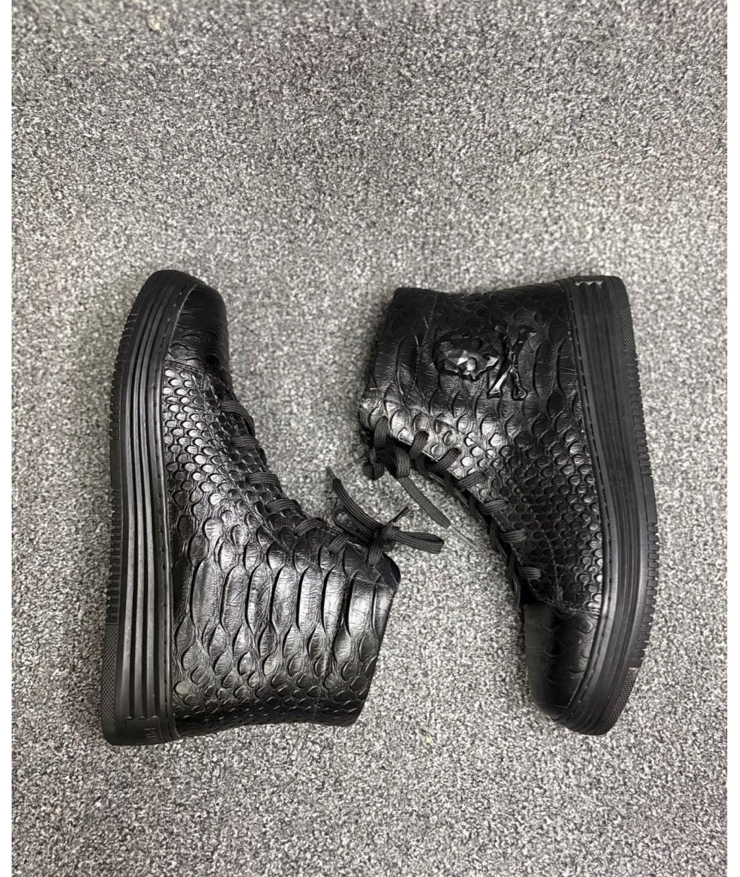 PHILIPP PLEIN Черные кроссовки из кожи крокодила, фото 3