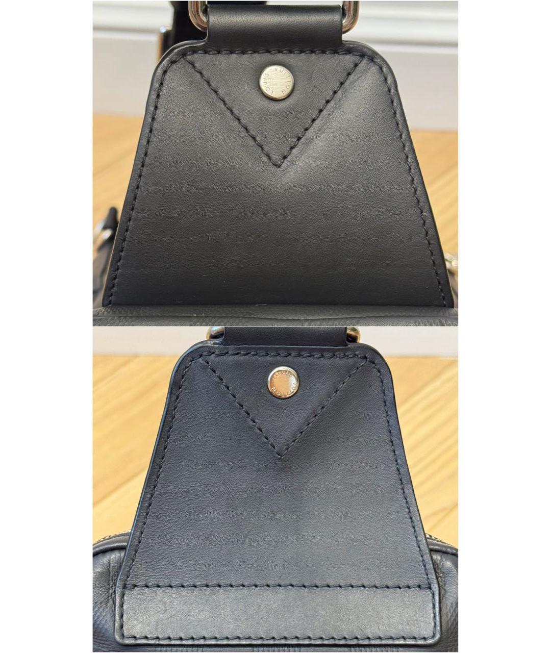 LOUIS VUITTON Черная кожаная сумка на плечо, фото 7