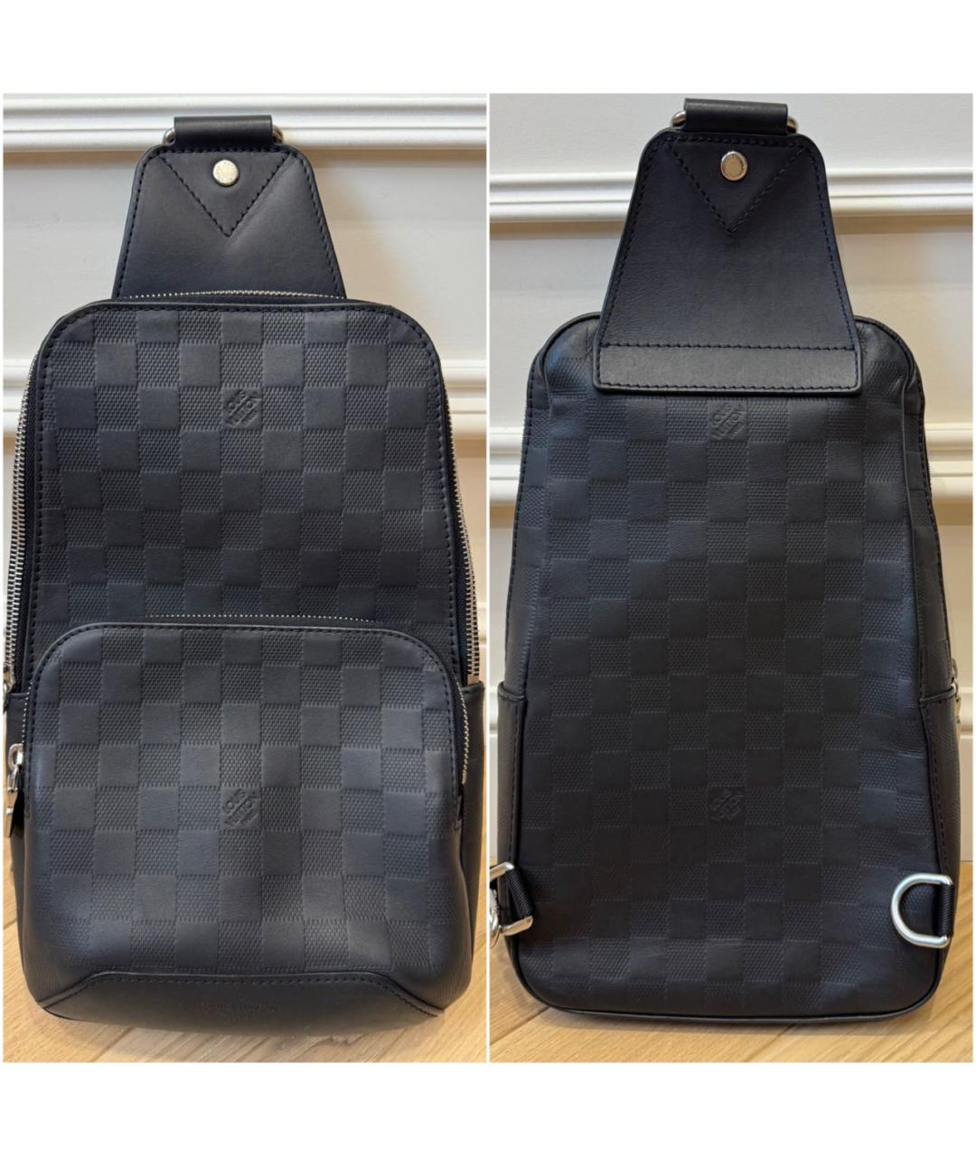 LOUIS VUITTON Черная кожаная сумка на плечо, фото 2