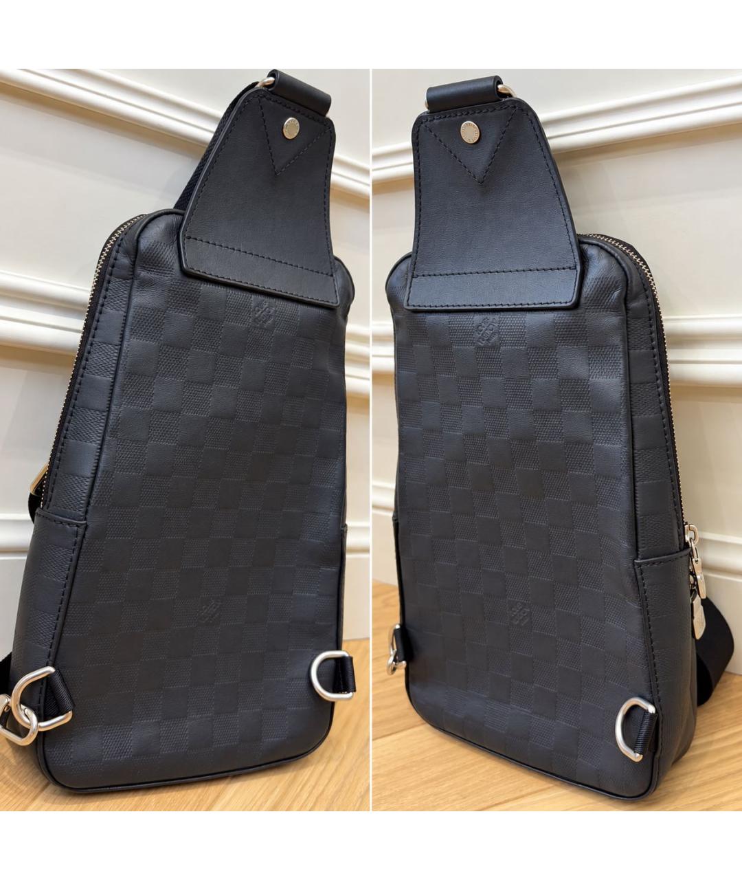 LOUIS VUITTON Черная кожаная сумка на плечо, фото 4