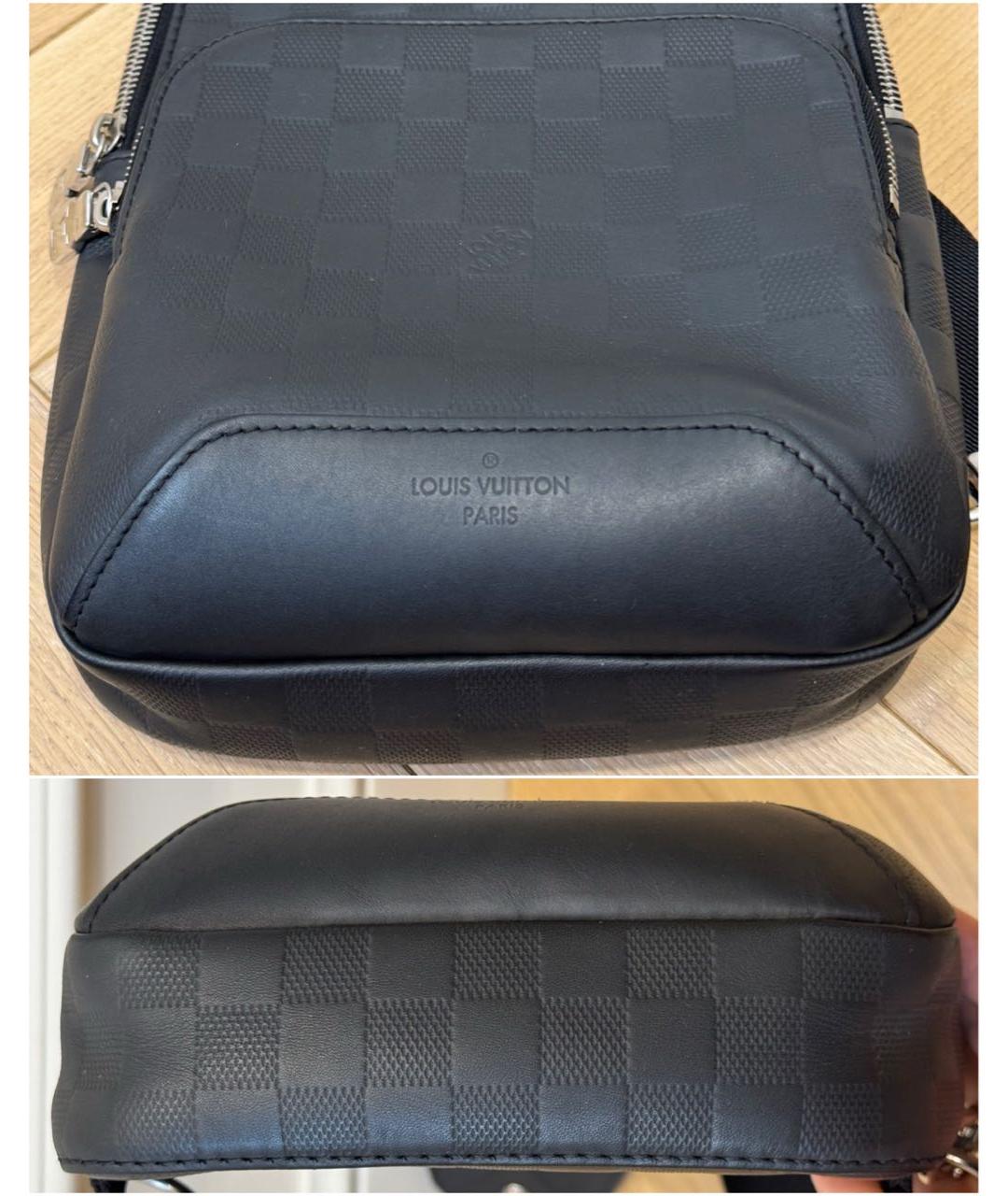 LOUIS VUITTON Черная кожаная сумка на плечо, фото 6