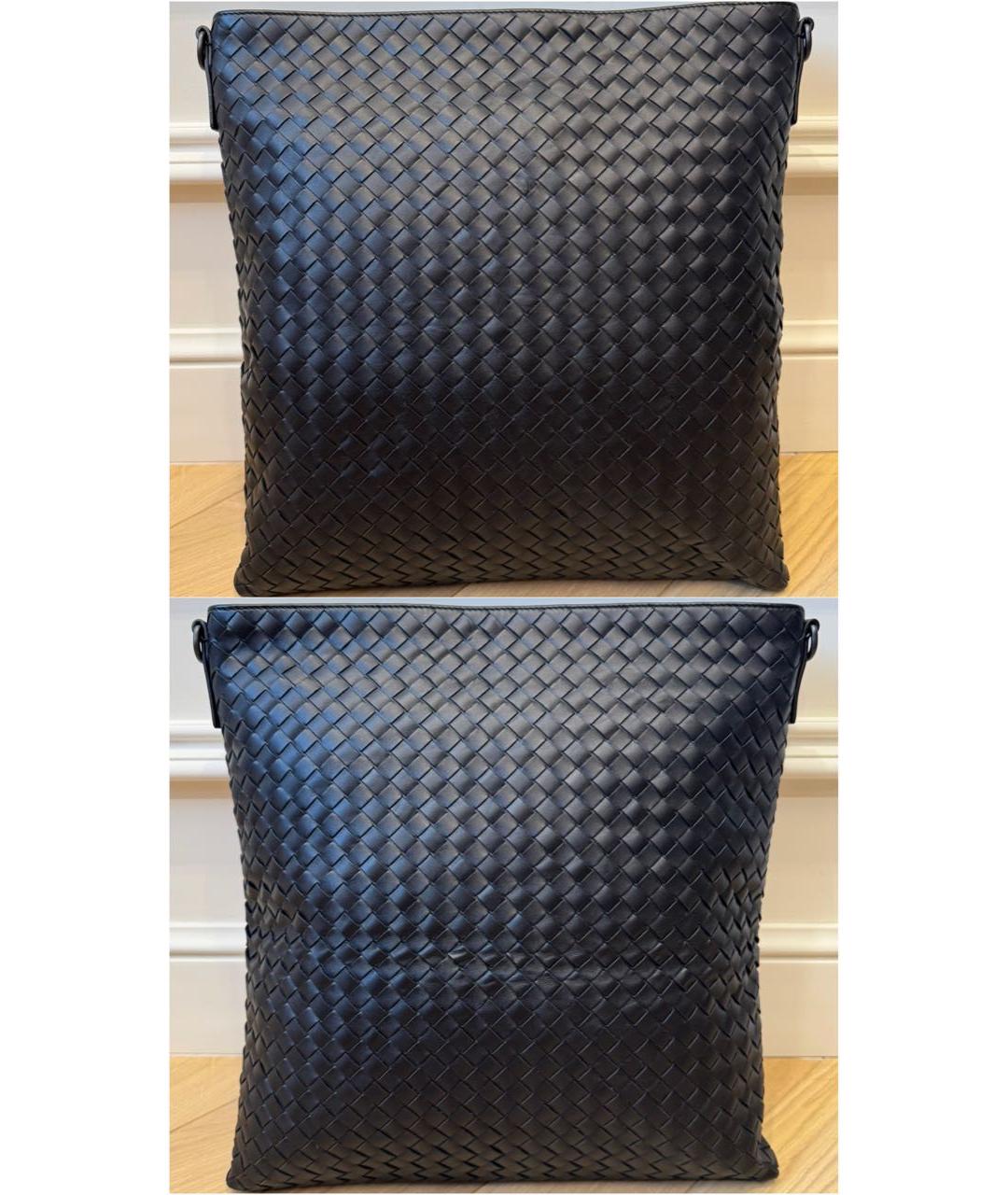 BOTTEGA VENETA Черная кожаная сумка на плечо, фото 2