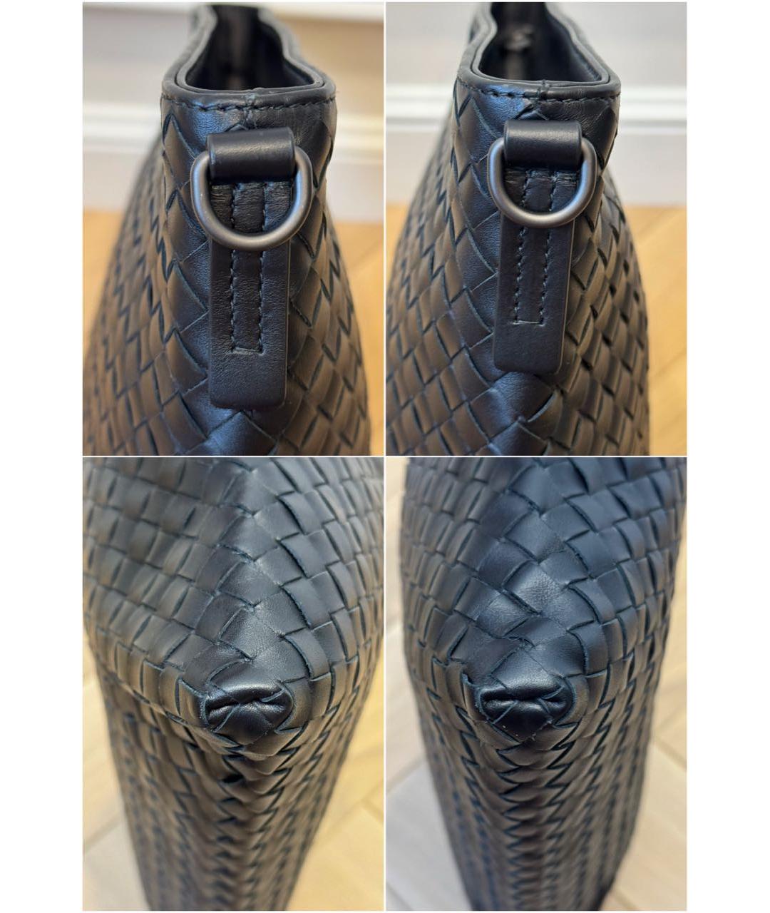 BOTTEGA VENETA Черная кожаная сумка на плечо, фото 5