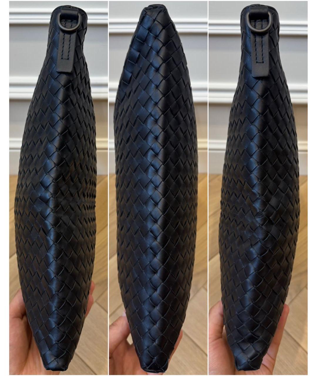 BOTTEGA VENETA Черная кожаная сумка на плечо, фото 3