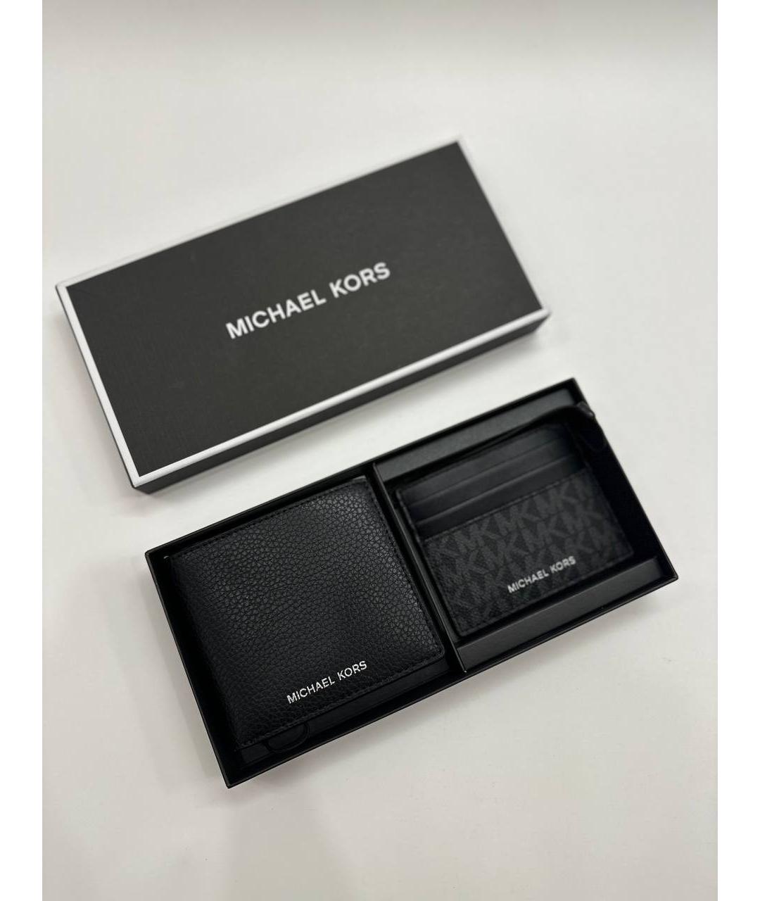 MICHAEL KORS Черный кожаный кошелек, фото 2