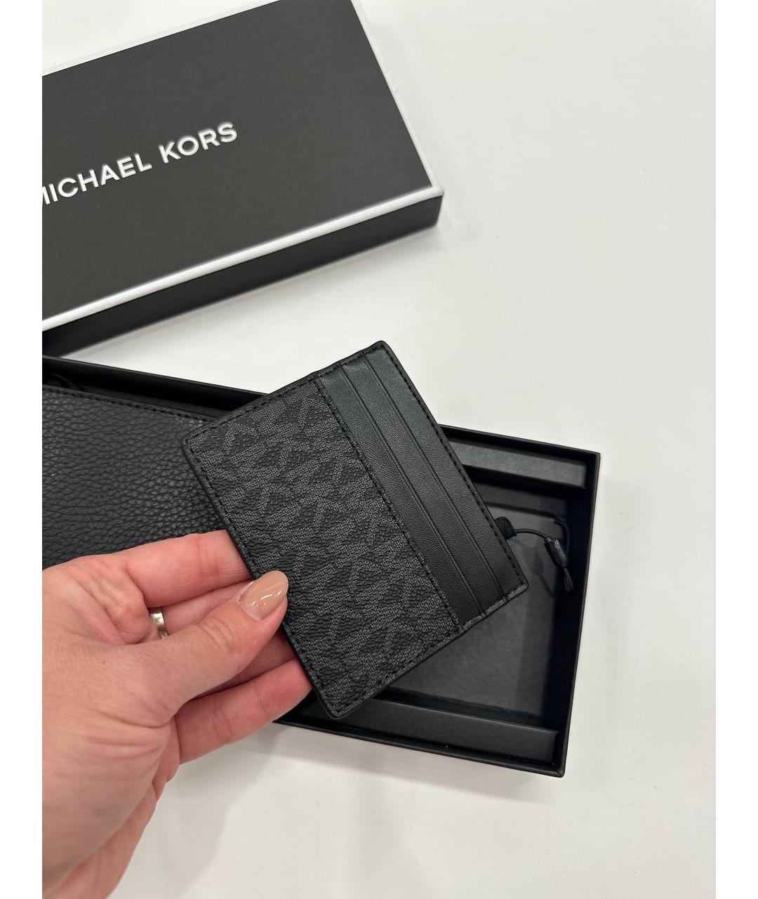 MICHAEL KORS Черный кожаный кошелек, фото 5