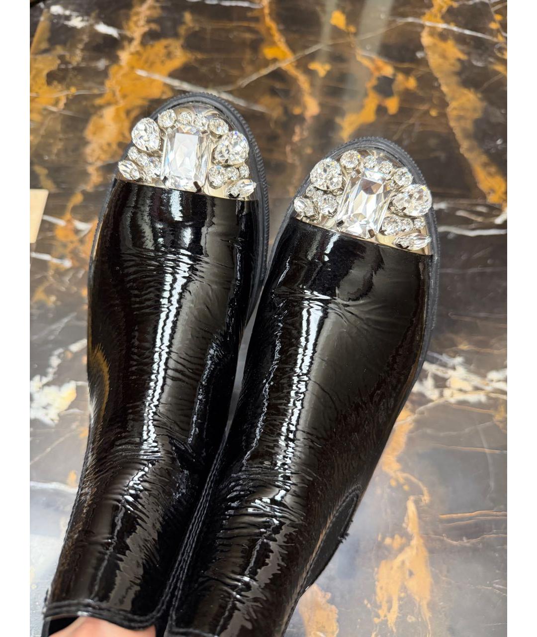 MIU MIU Черные ботинки из лакированной кожи, фото 6