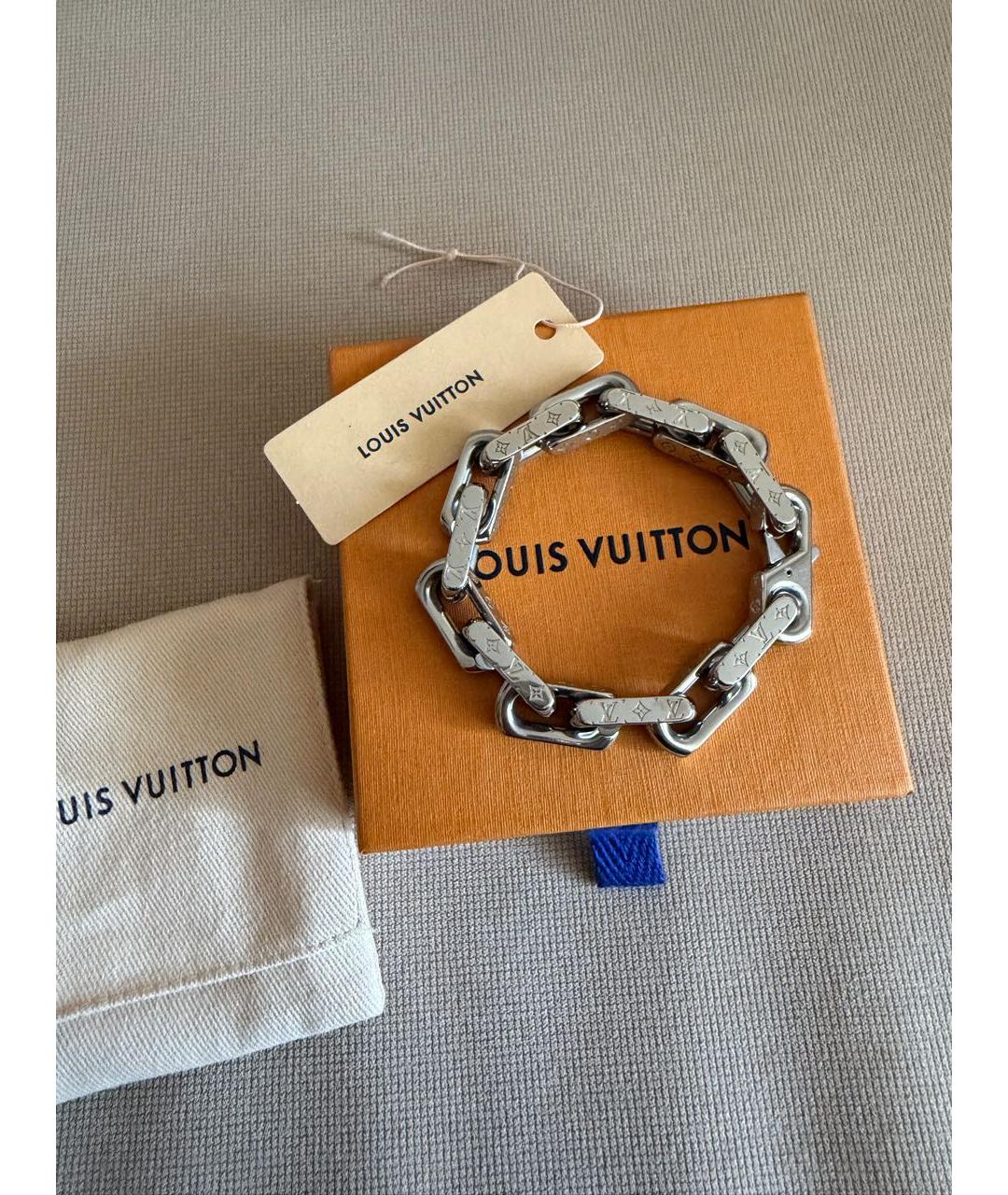 LOUIS VUITTON Серебряный металлический браслет, фото 4