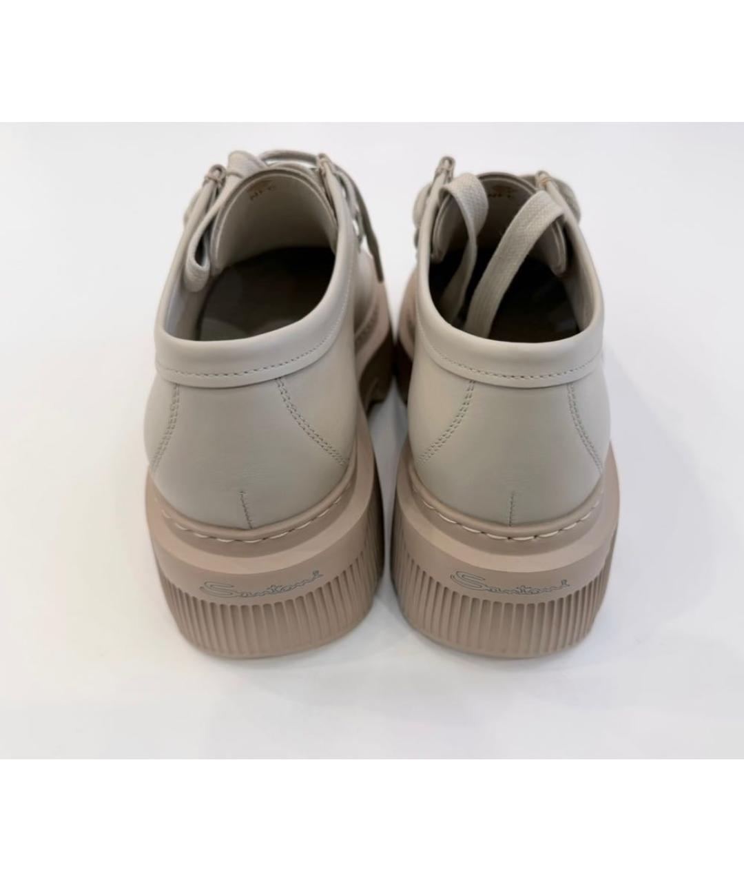 SANTONI Бежевые кожаные брогги и оксфорды, фото 4