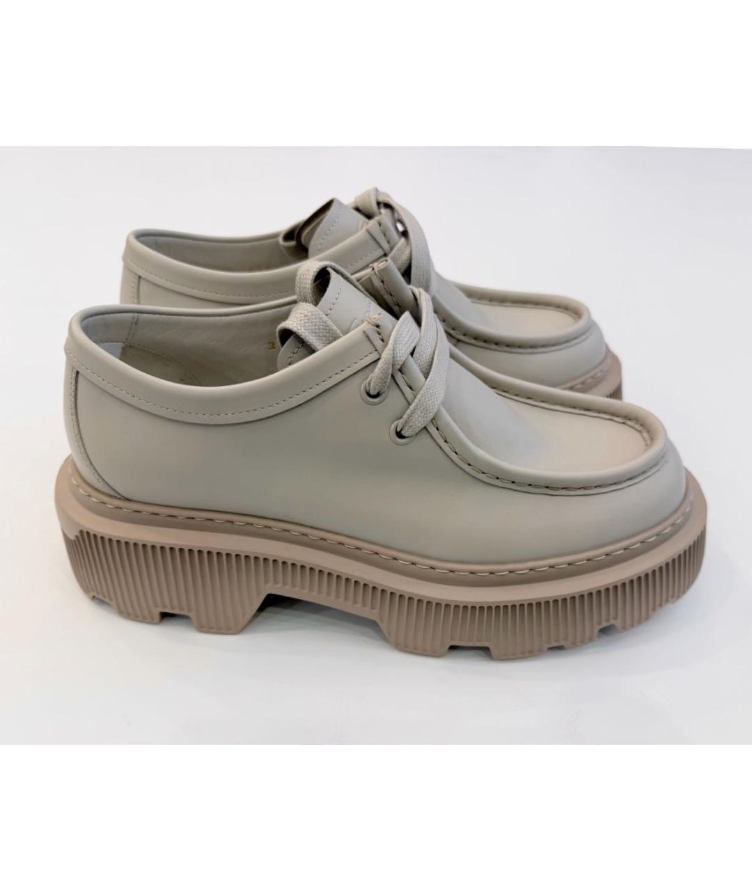 SANTONI Бежевые кожаные брогги и оксфорды, фото 8