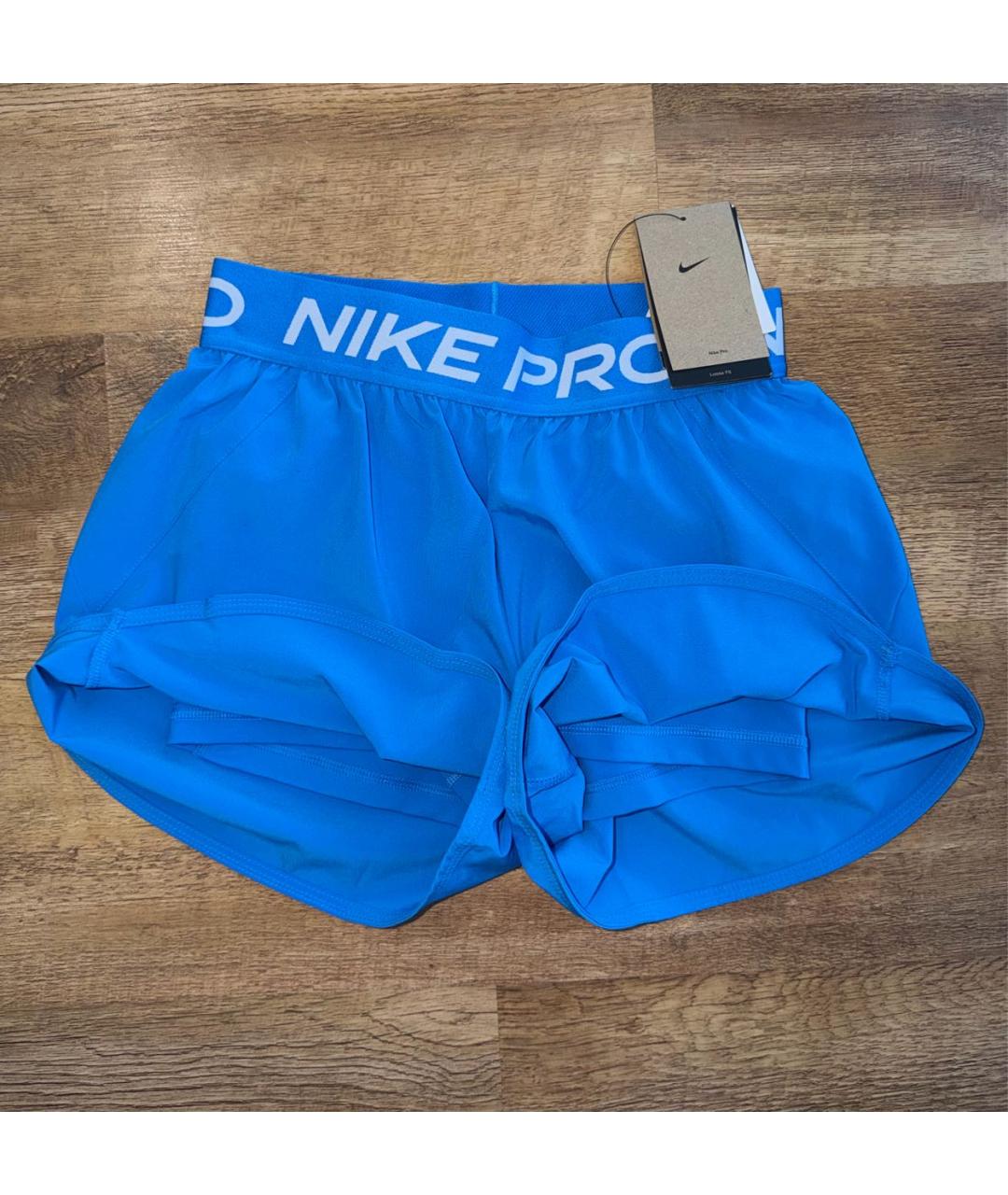 NIKE Синие полиэстеровые шорты, фото 2