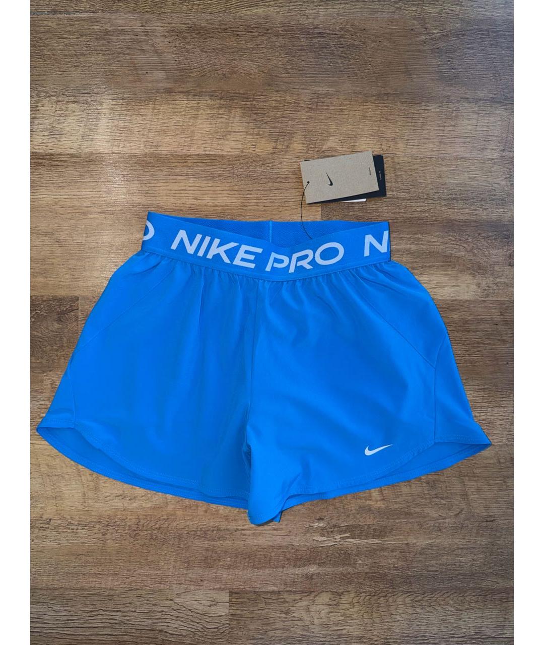 NIKE Синие полиэстеровые шорты, фото 9