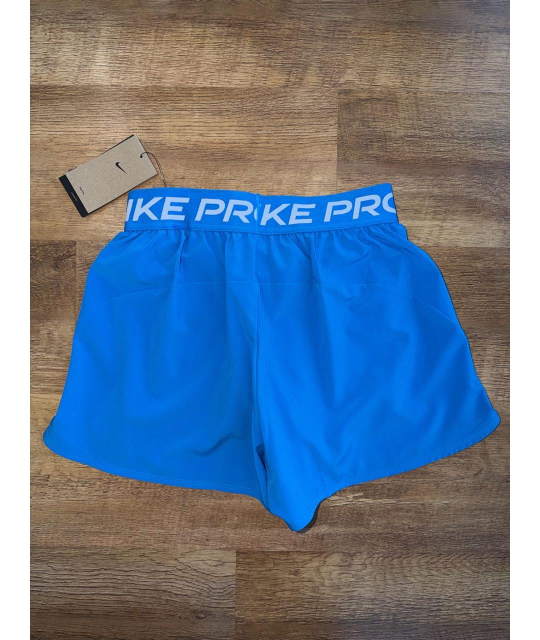 NIKE Синие полиэстеровые шорты, фото 4