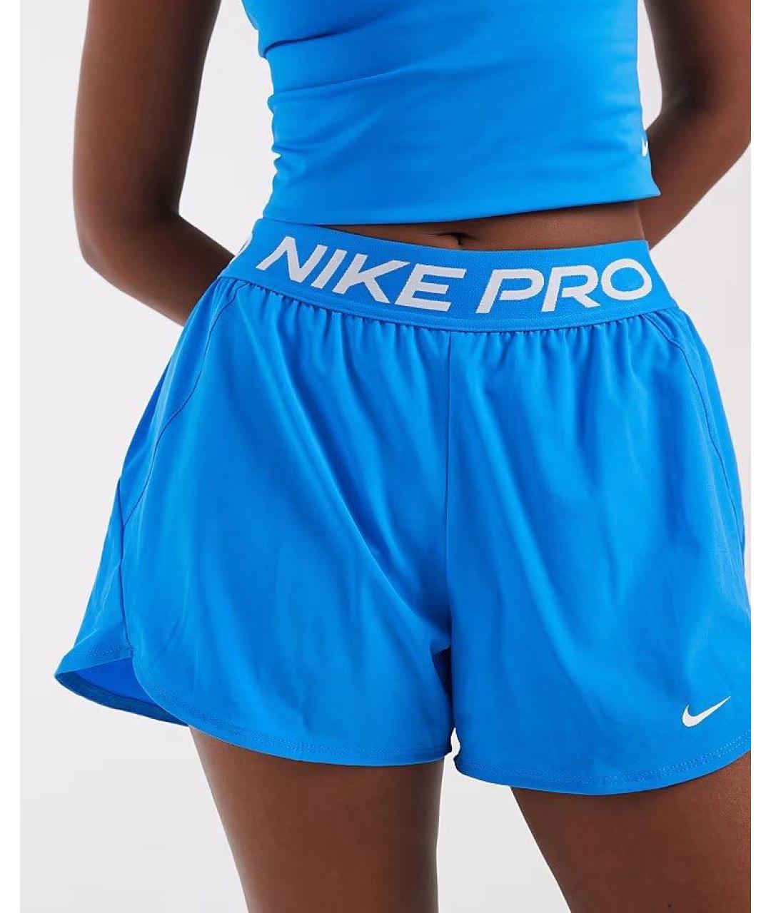 NIKE Синие полиэстеровые шорты, фото 6