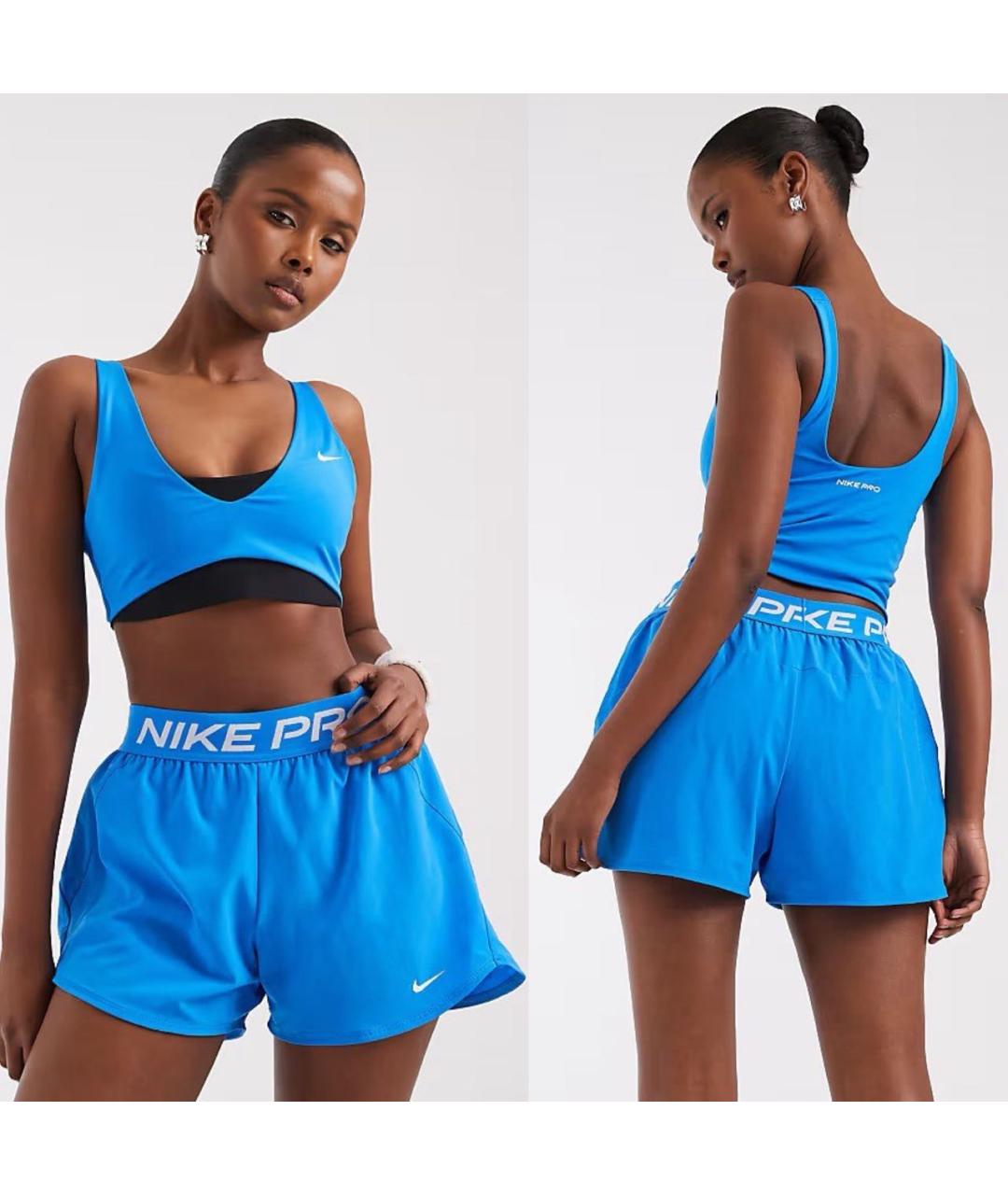 NIKE Синие полиэстеровые шорты, фото 7