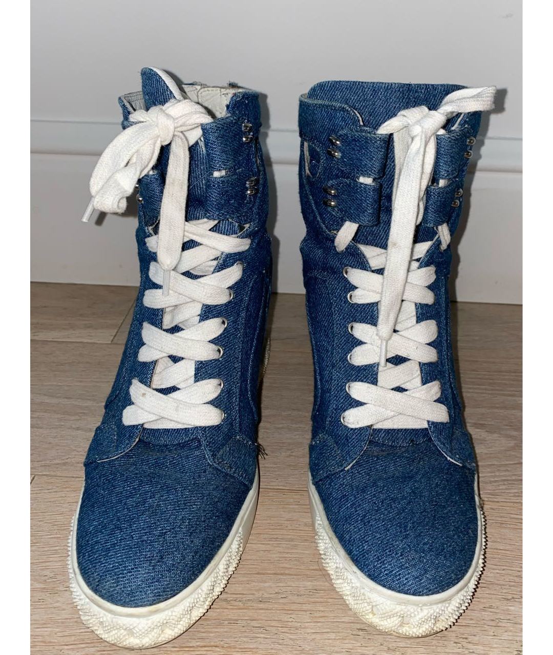 CASADEI Синие текстильные кроссовки, фото 2