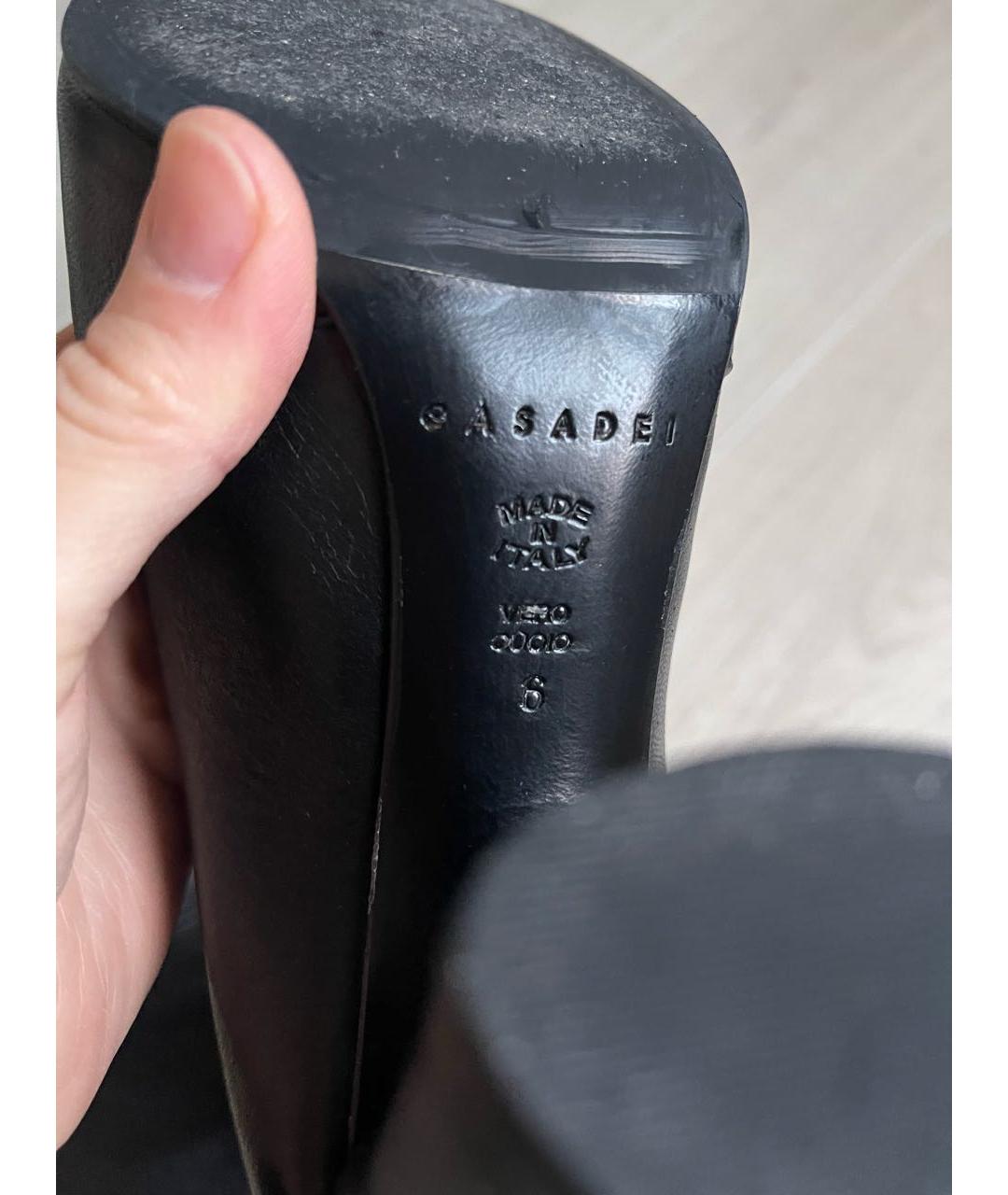 CASADEI Черные кожаные ботфорты, фото 6