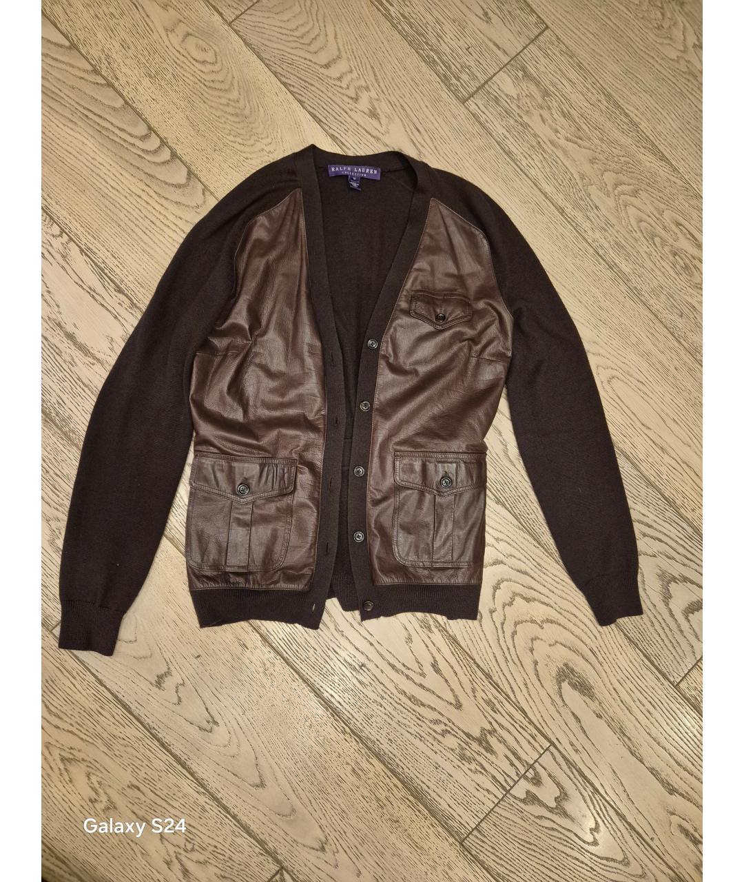 RALPH LAUREN PURPLE LABEL Коричневый кашемировый кардиган, фото 5