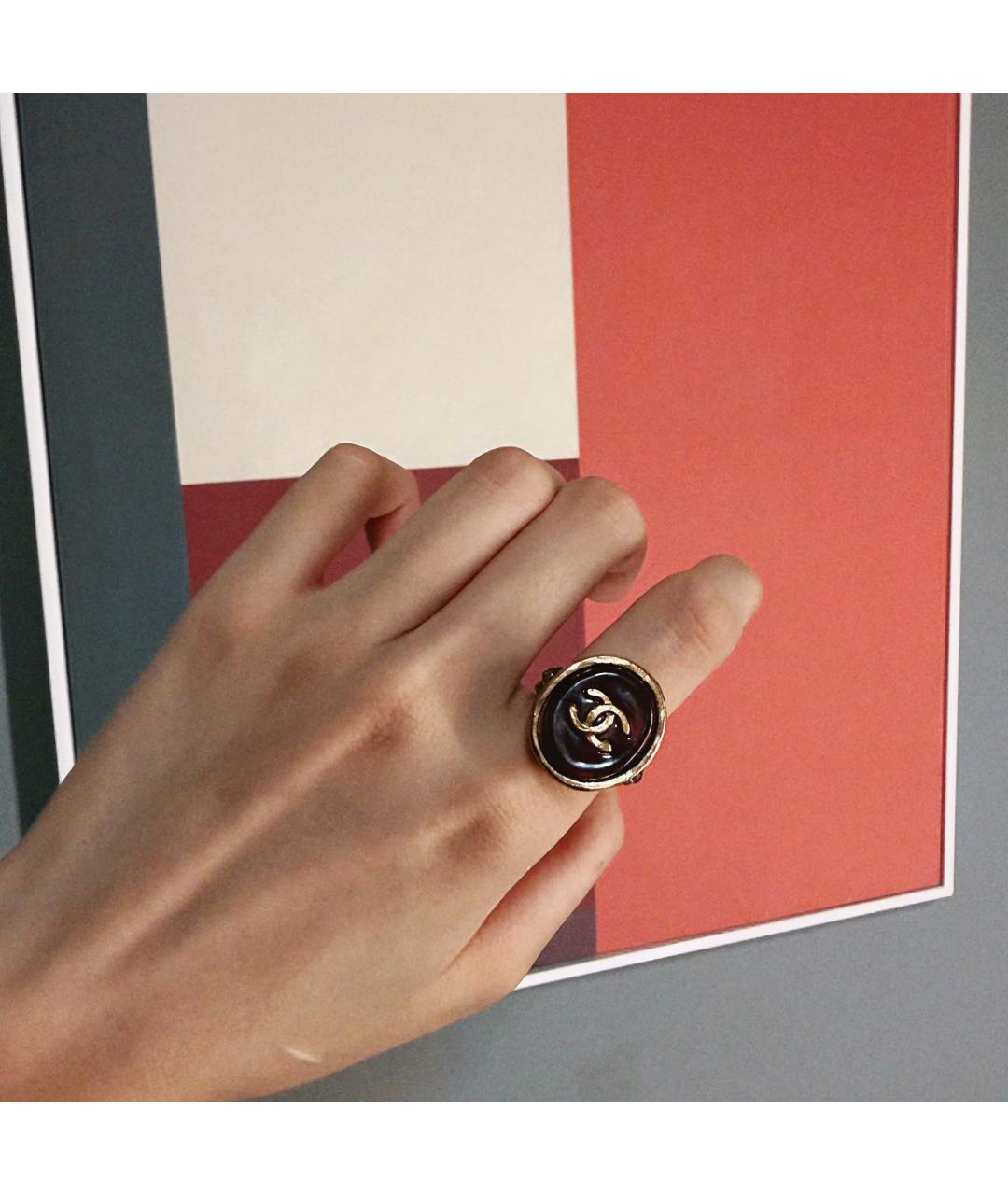 CHANEL Золотое стеклянное кольцо, фото 4