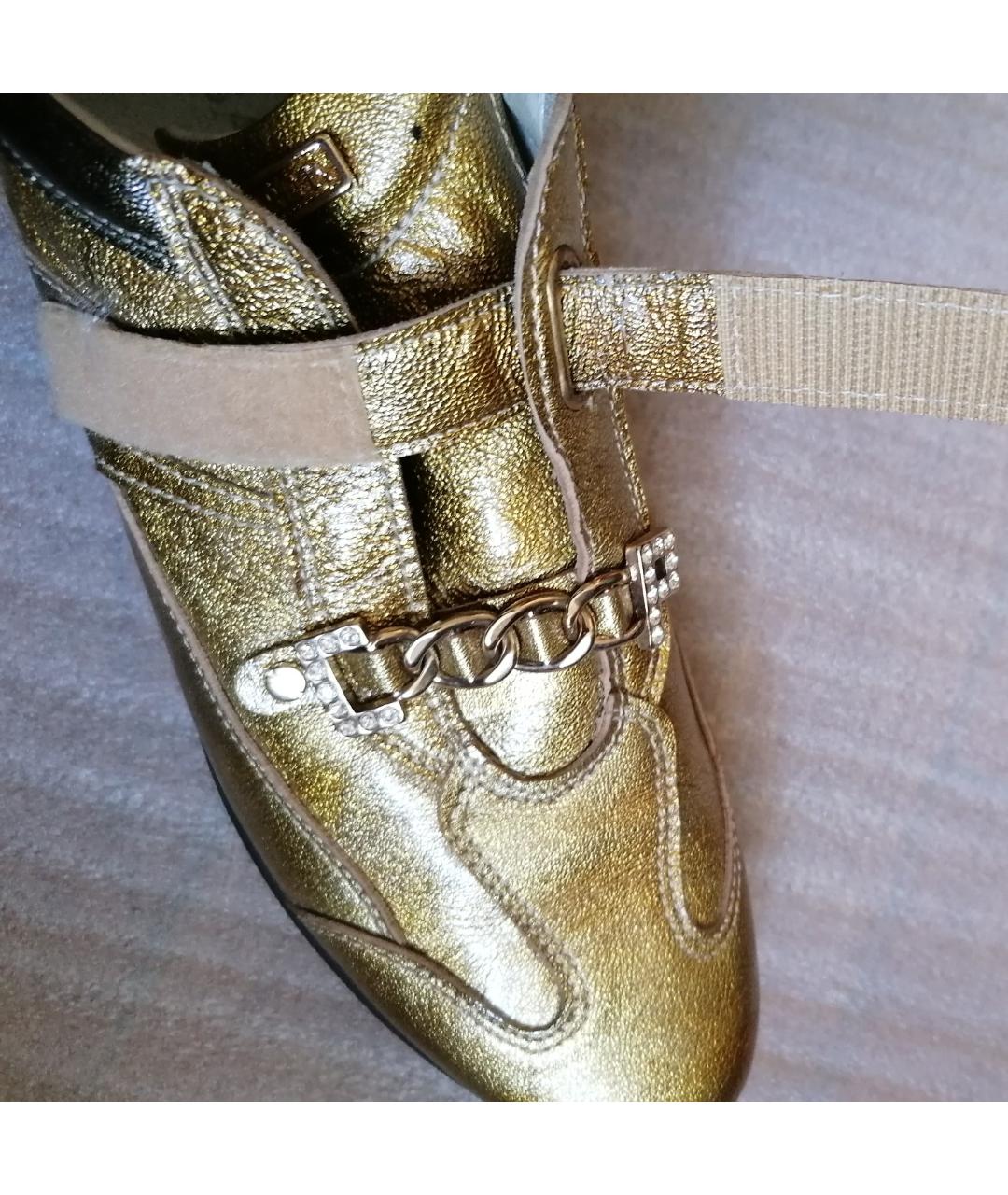 CESARE PACIOTTI Золотые кожаные кроссовки, фото 8