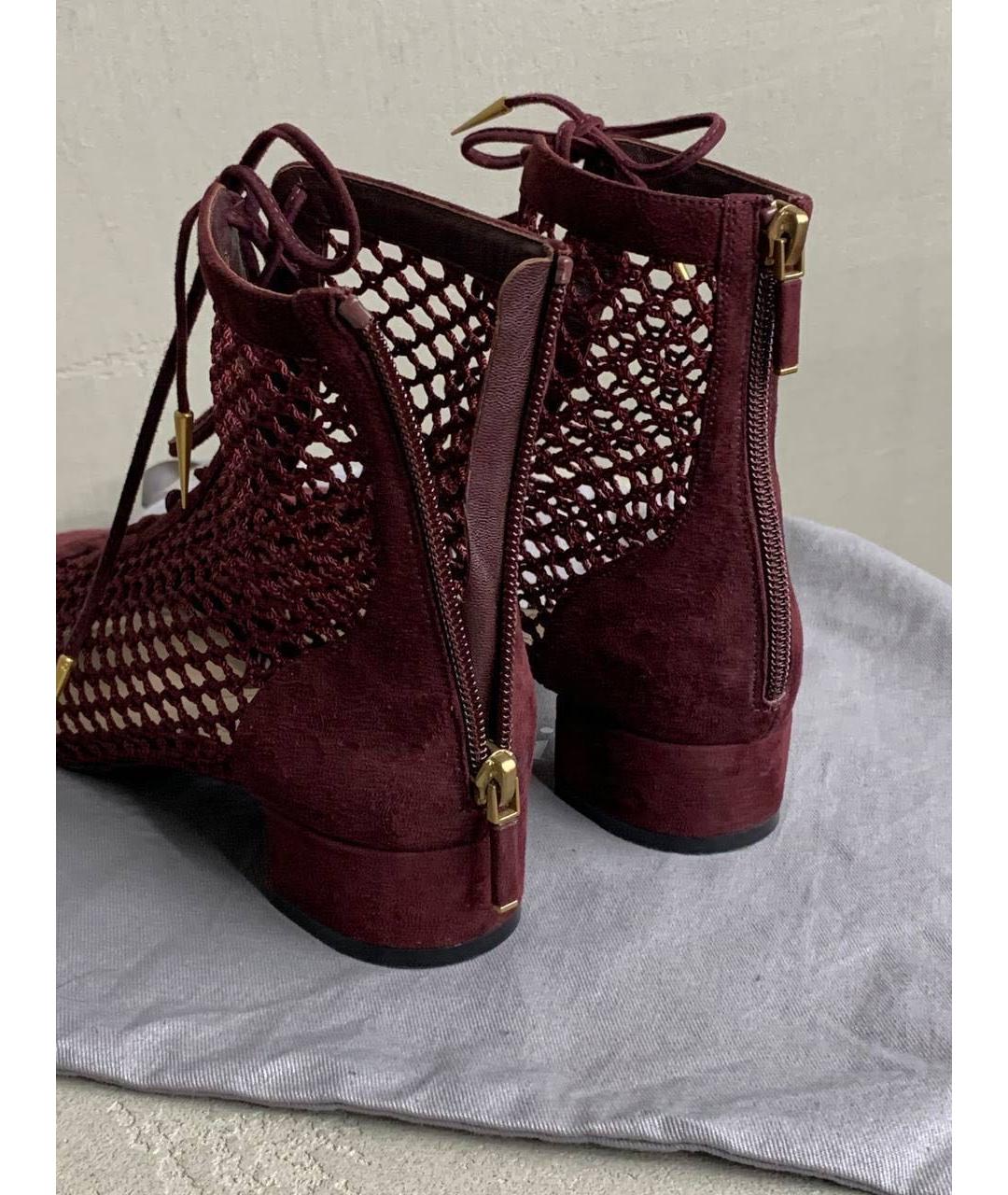 CHRISTIAN DIOR Бордовые замшевые ботильоны, фото 4