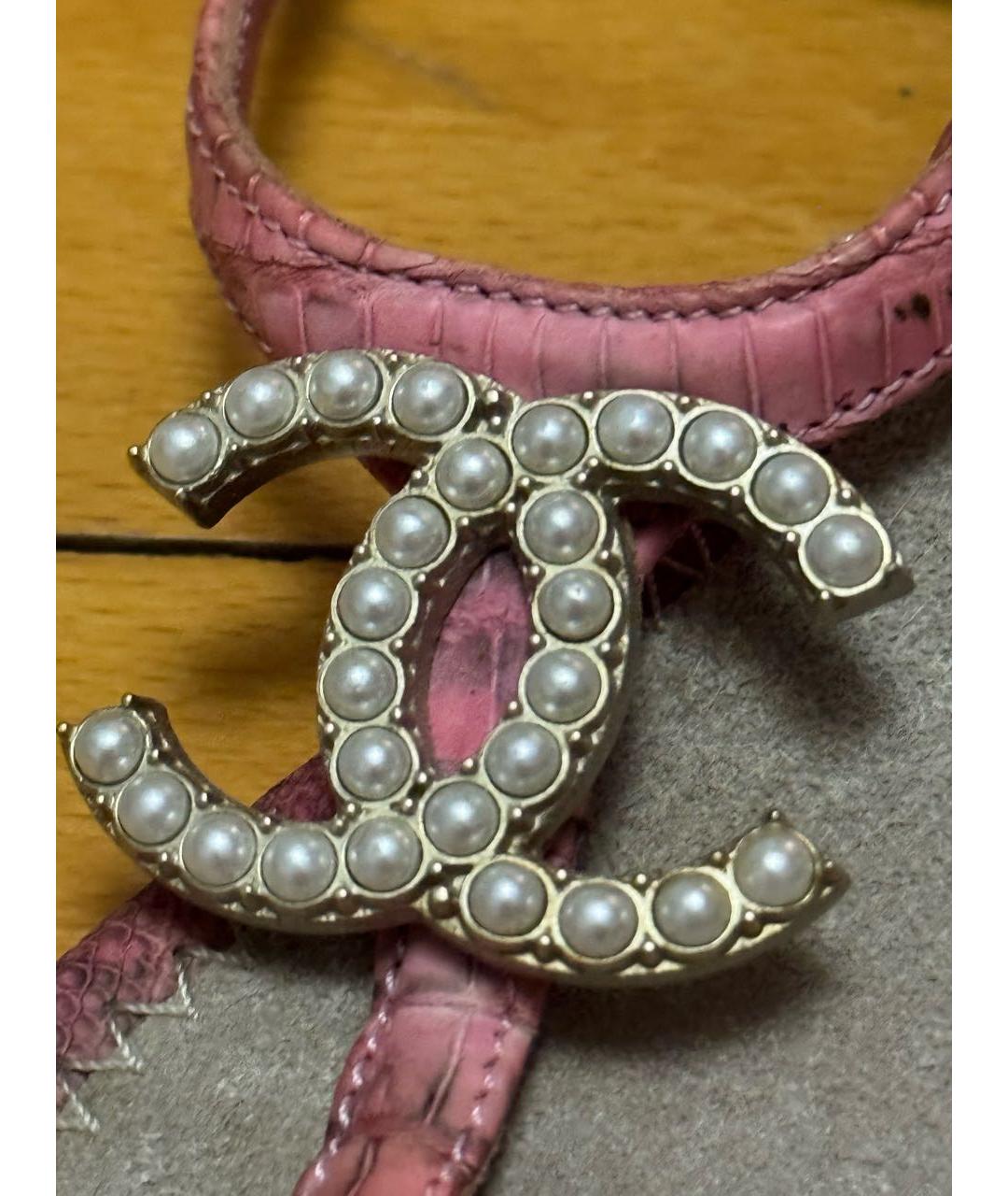 CHANEL Розовые кожаные сандалии, фото 3