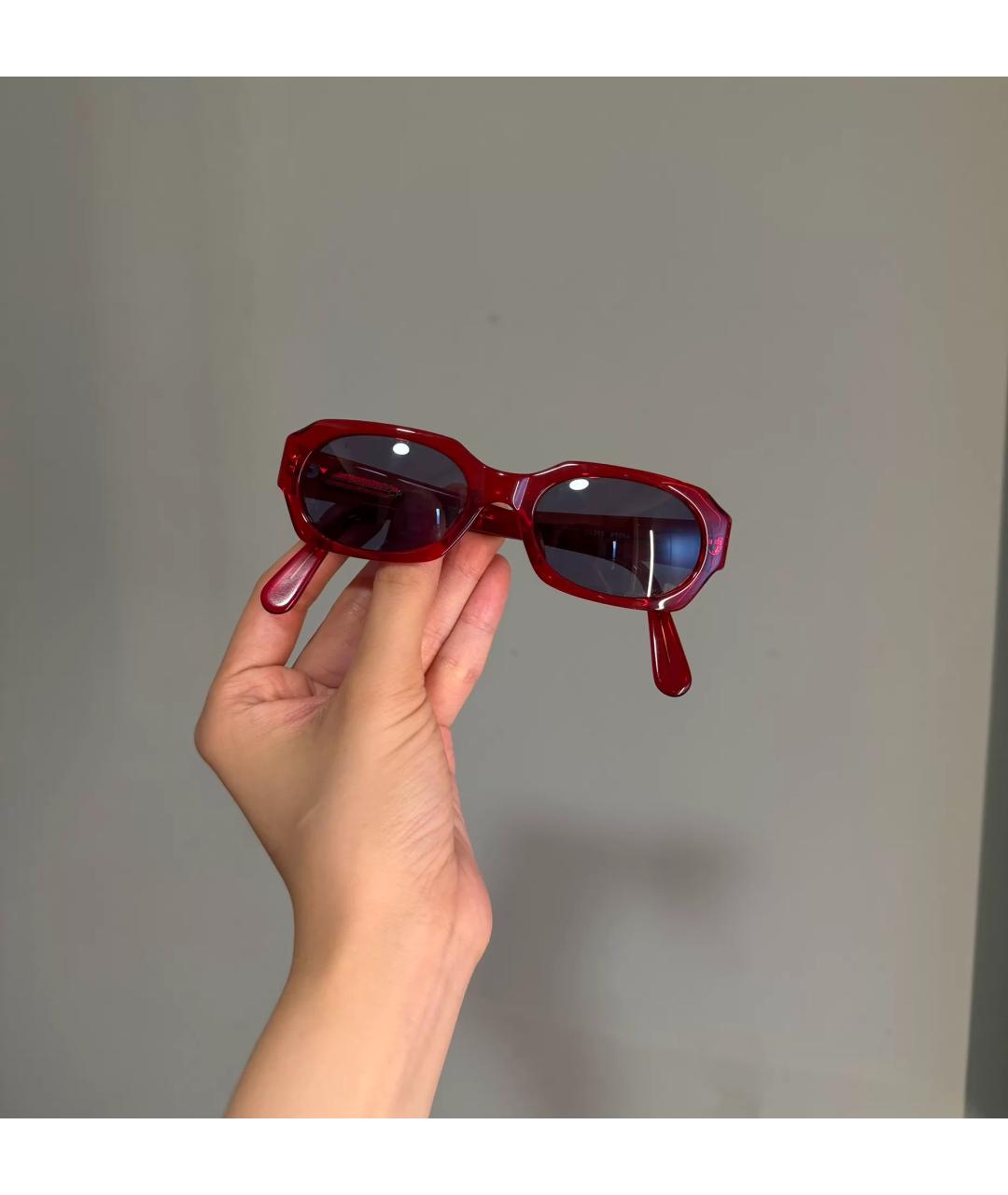 CHANEL Красные пластиковые солнцезащитные очки, фото 5