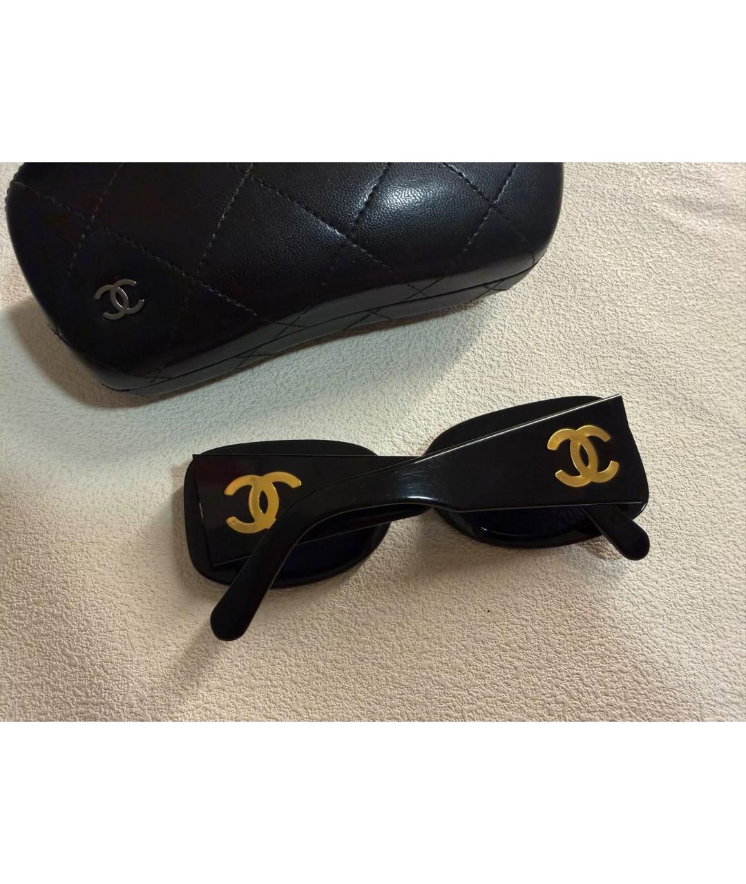 CHANEL Черные пластиковые солнцезащитные очки, фото 2