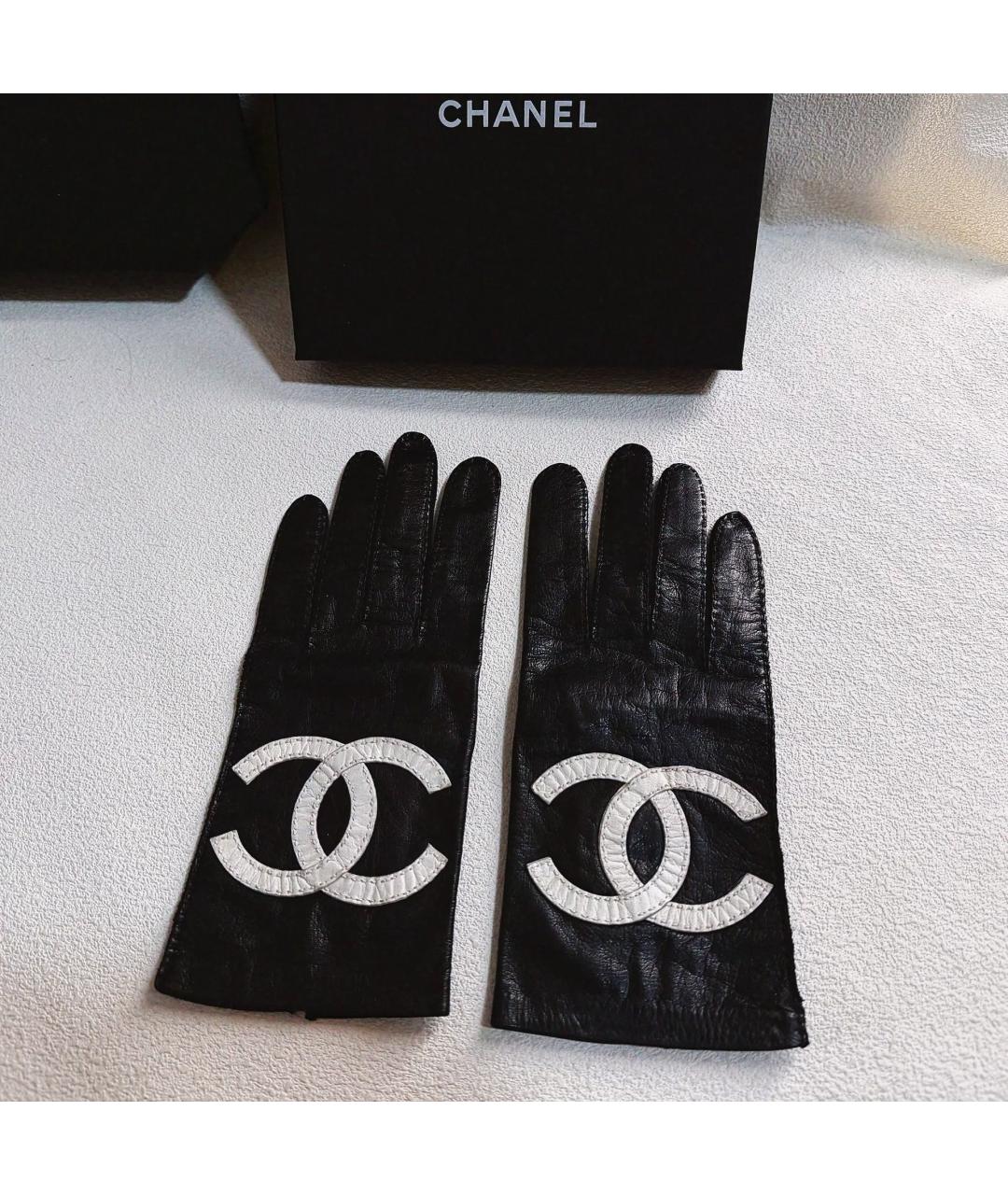 CHANEL Черные кожаные перчатки, фото 7