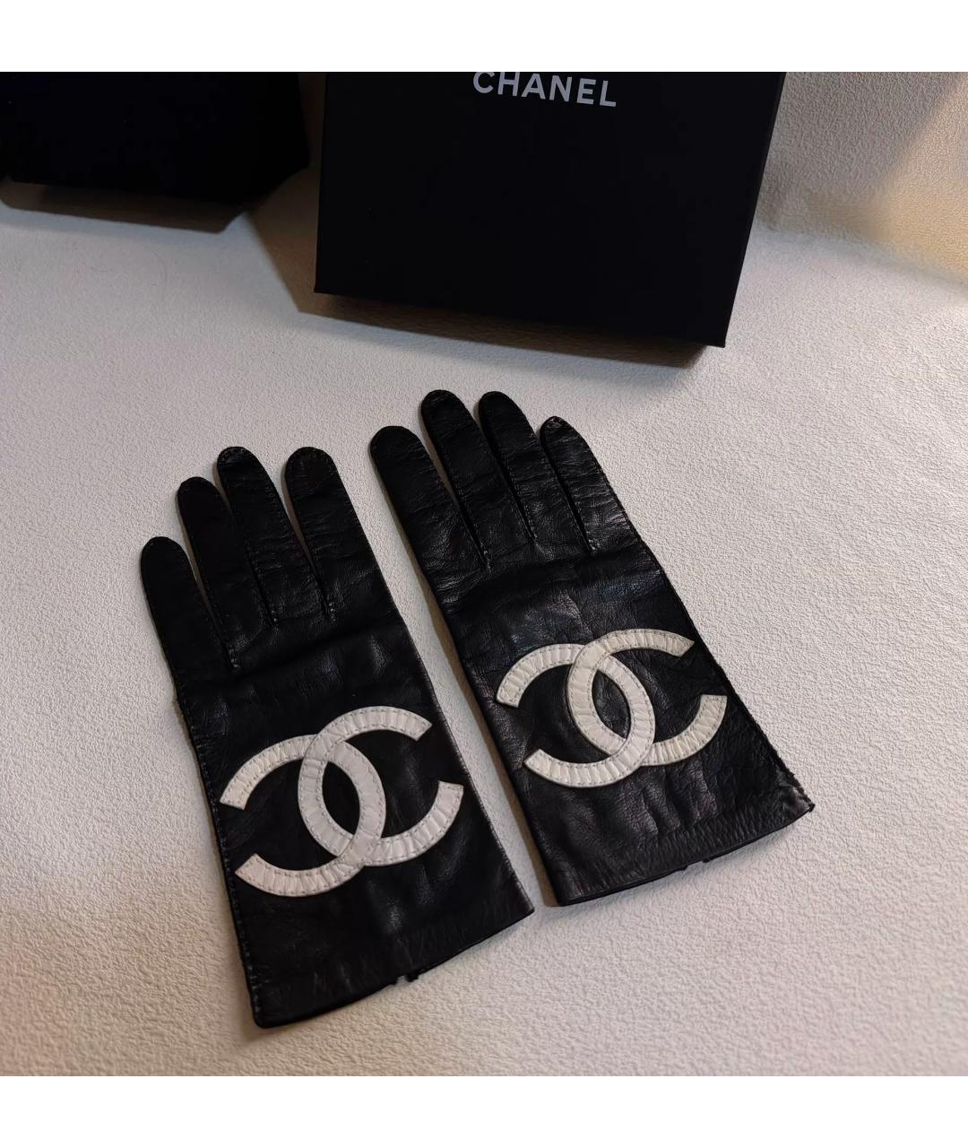 CHANEL Черные кожаные перчатки, фото 3