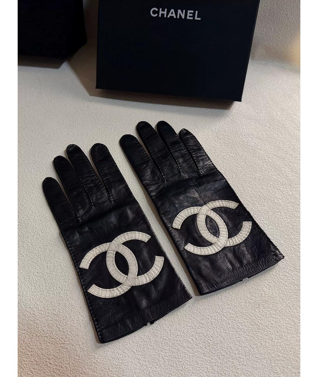CHANEL Черные кожаные перчатки, фото 2