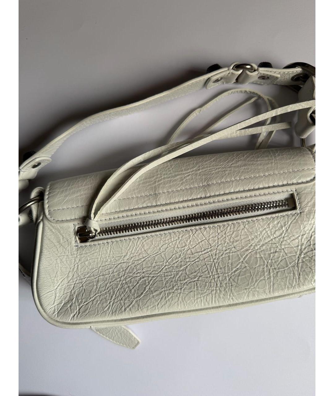 BALENCIAGA Белая кожаная сумка через плечо, фото 3