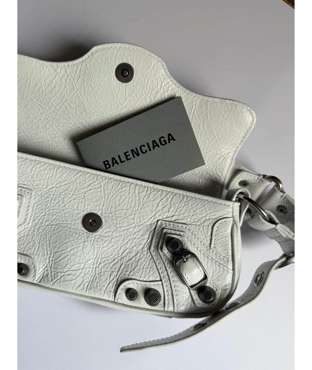 BALENCIAGA Белая кожаная сумка через плечо, фото 7