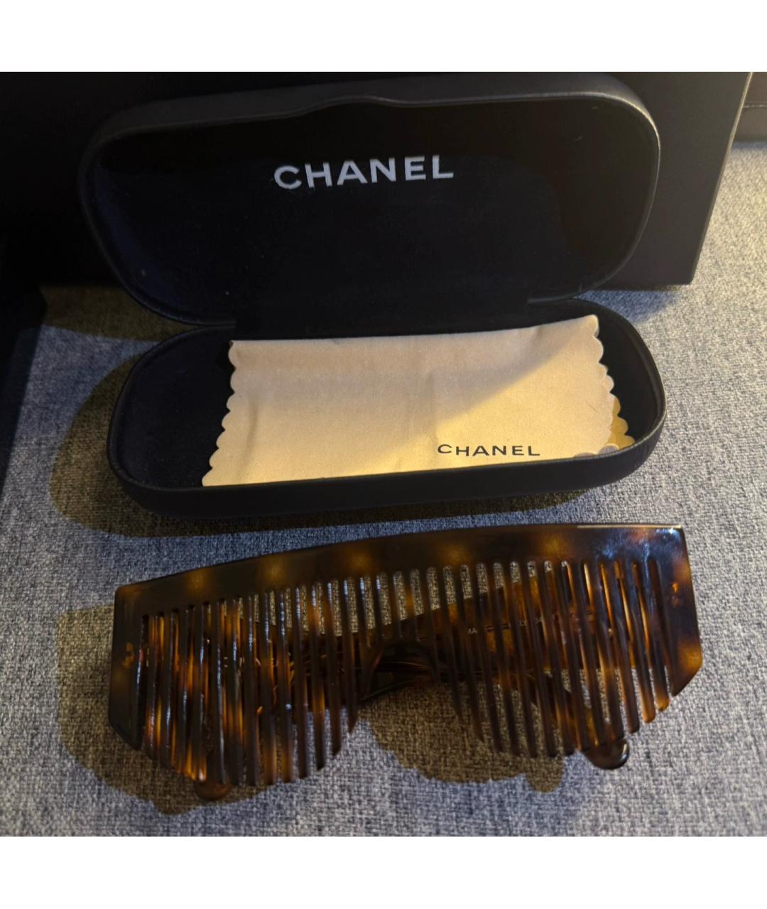 CHANEL Коричневые пластиковые солнцезащитные очки, фото 6