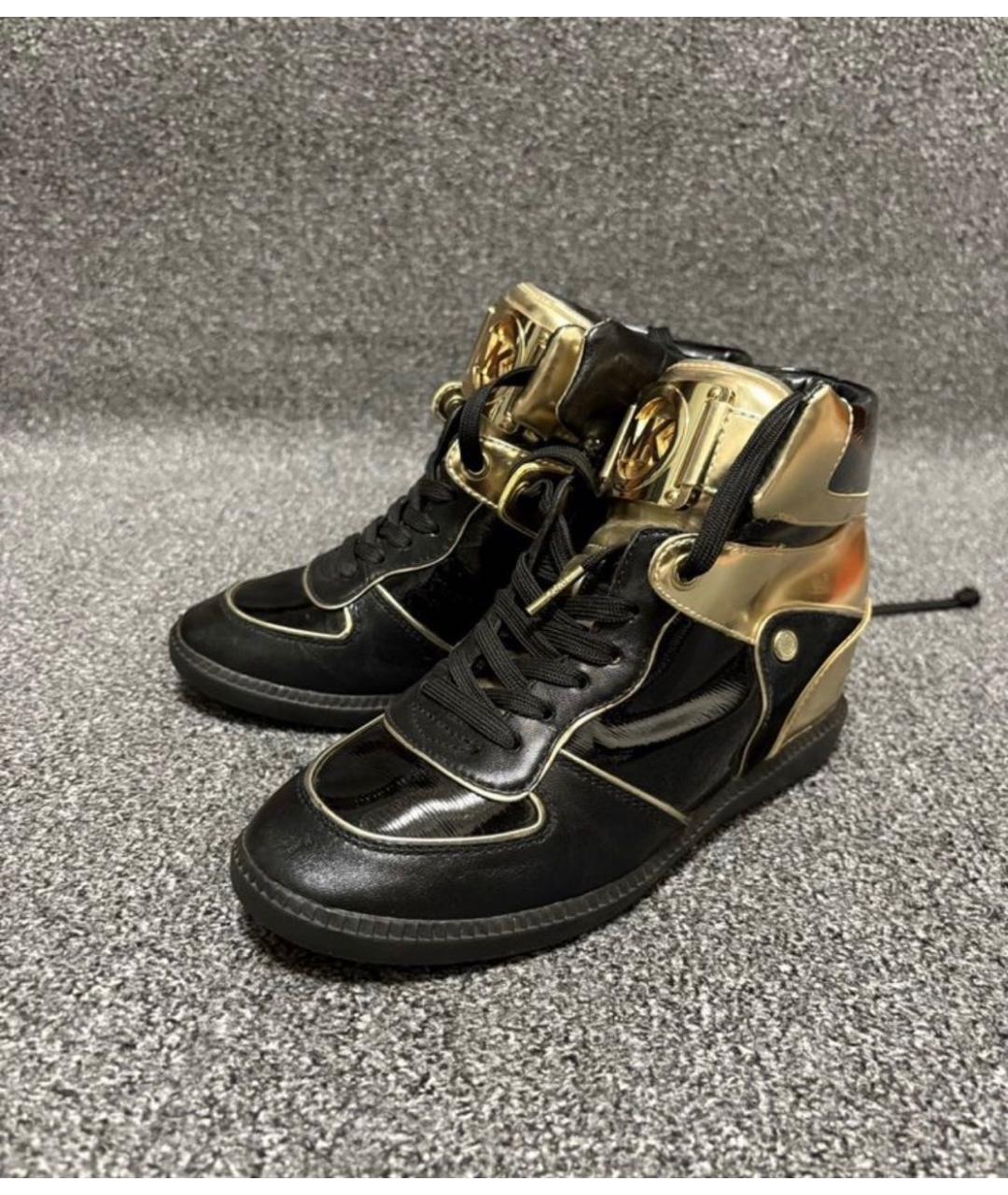 MICHAEL KORS Черные кожаные кеды, фото 2