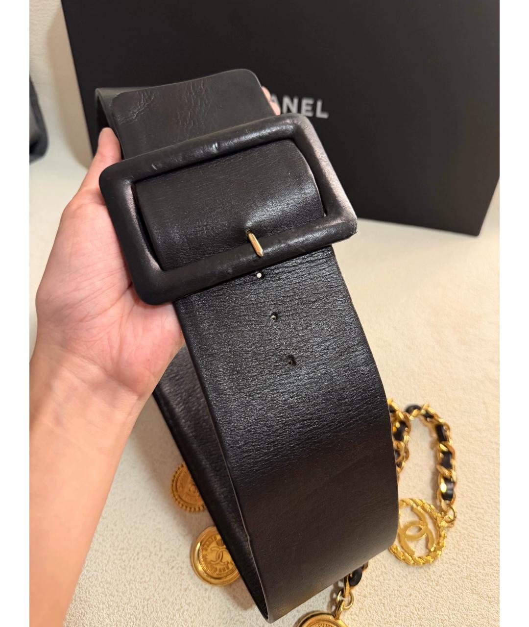CHANEL Черный кожаный ремень, фото 4