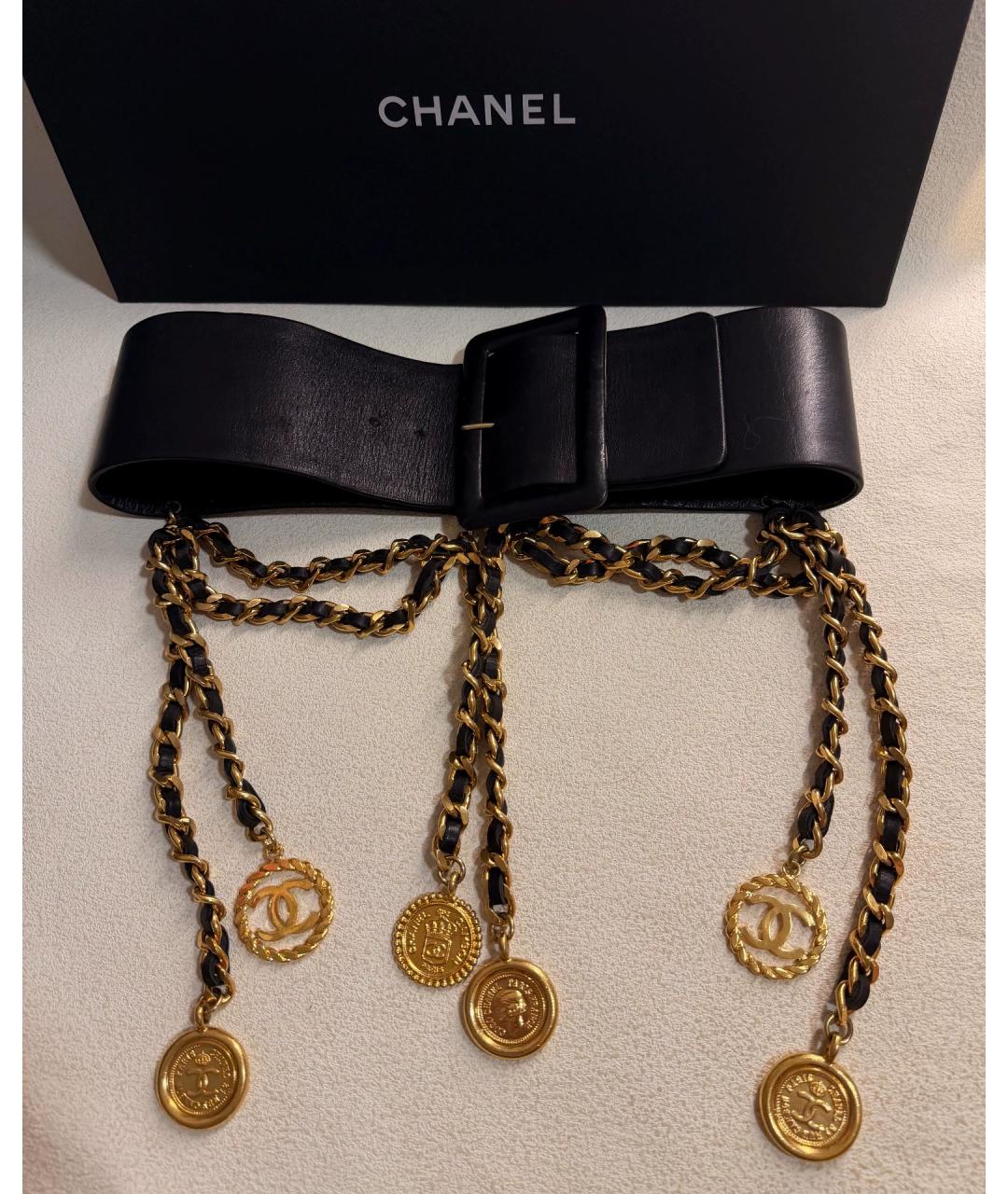 CHANEL Черный кожаный ремень, фото 5
