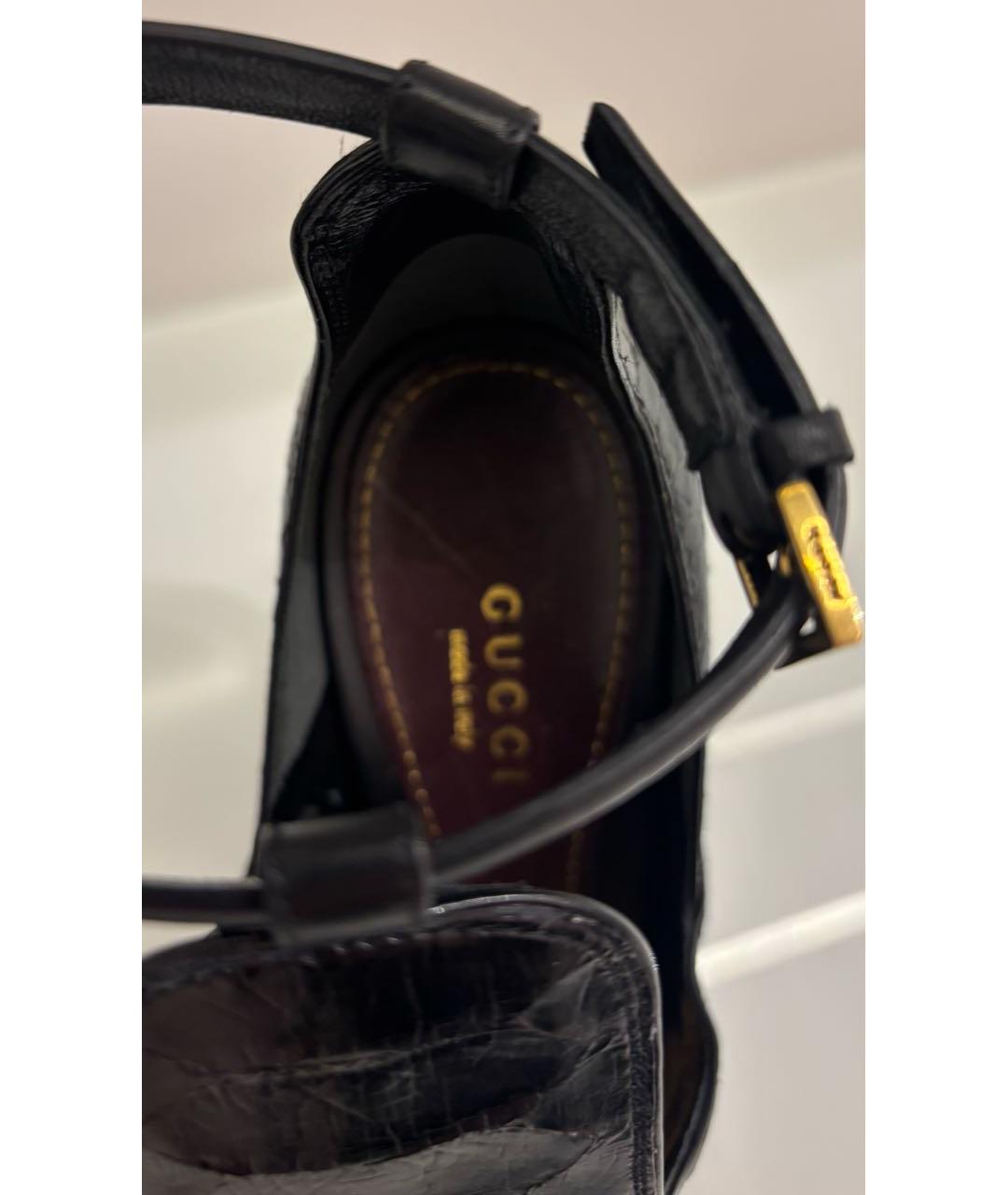 GUCCI Черные кожаные туфли, фото 6