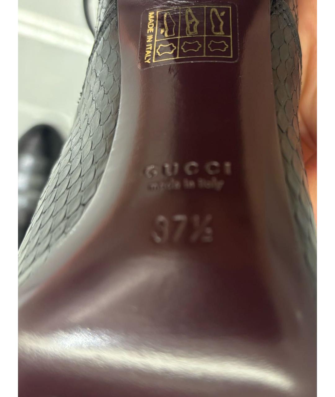 GUCCI Черные кожаные туфли, фото 5