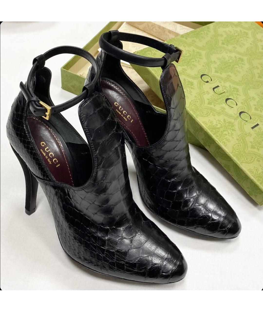 GUCCI Черные кожаные туфли, фото 2