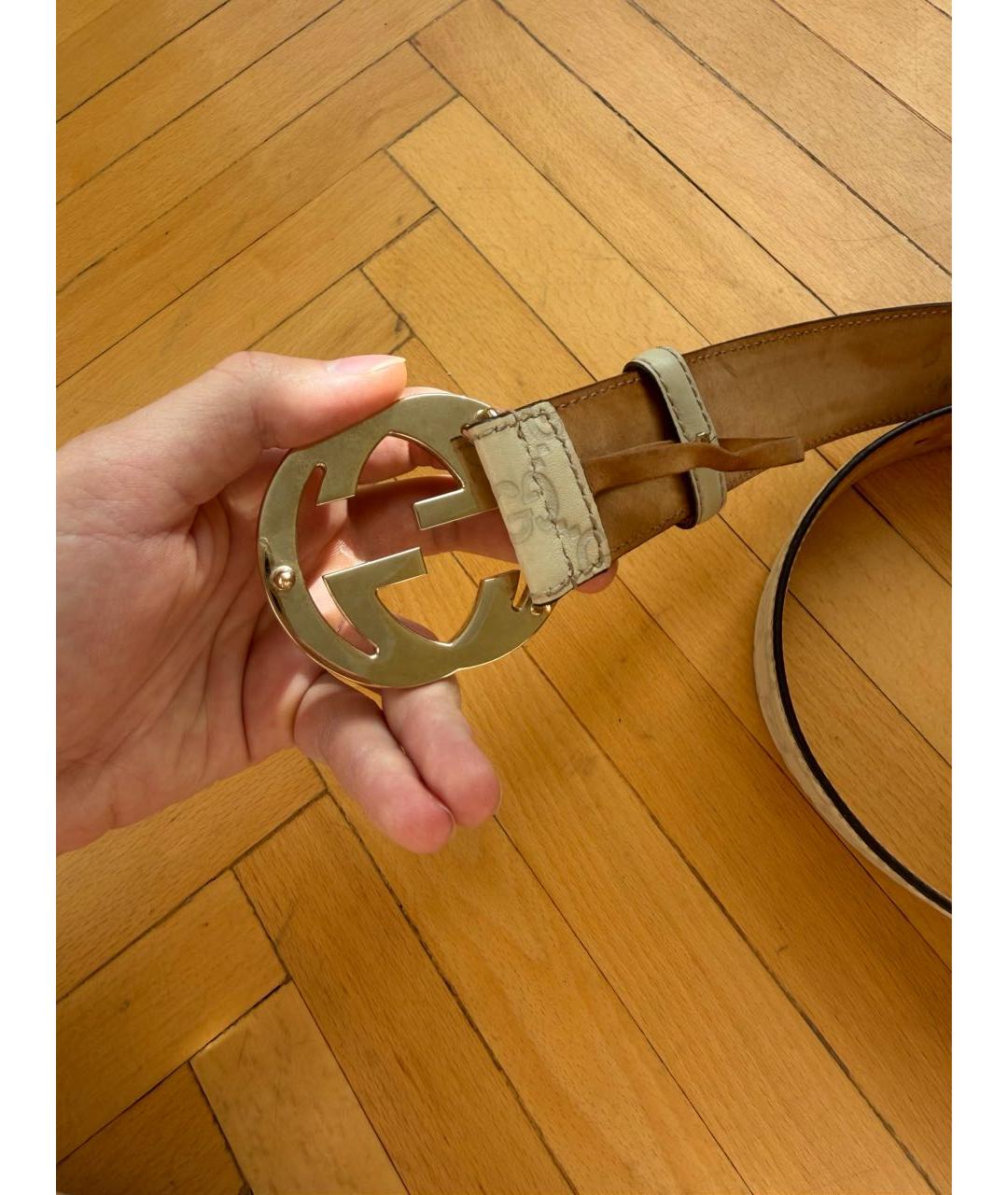 GUCCI Бежевый ремень, фото 4