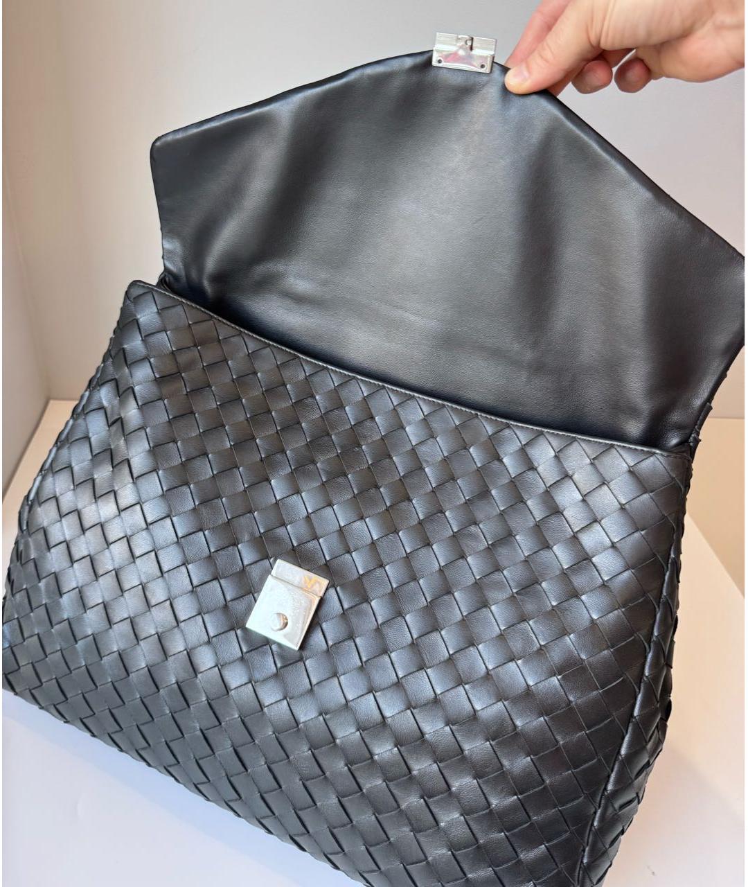 BOTTEGA VENETA Черный кожаный портфель, фото 5