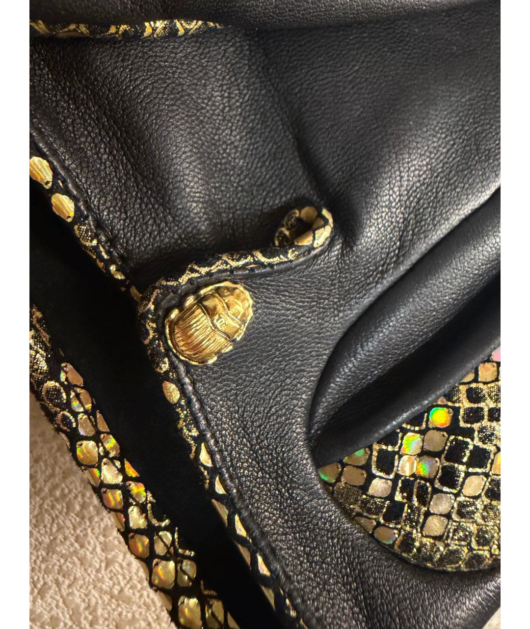 CHANEL Золотые кожаные митенки, фото 4