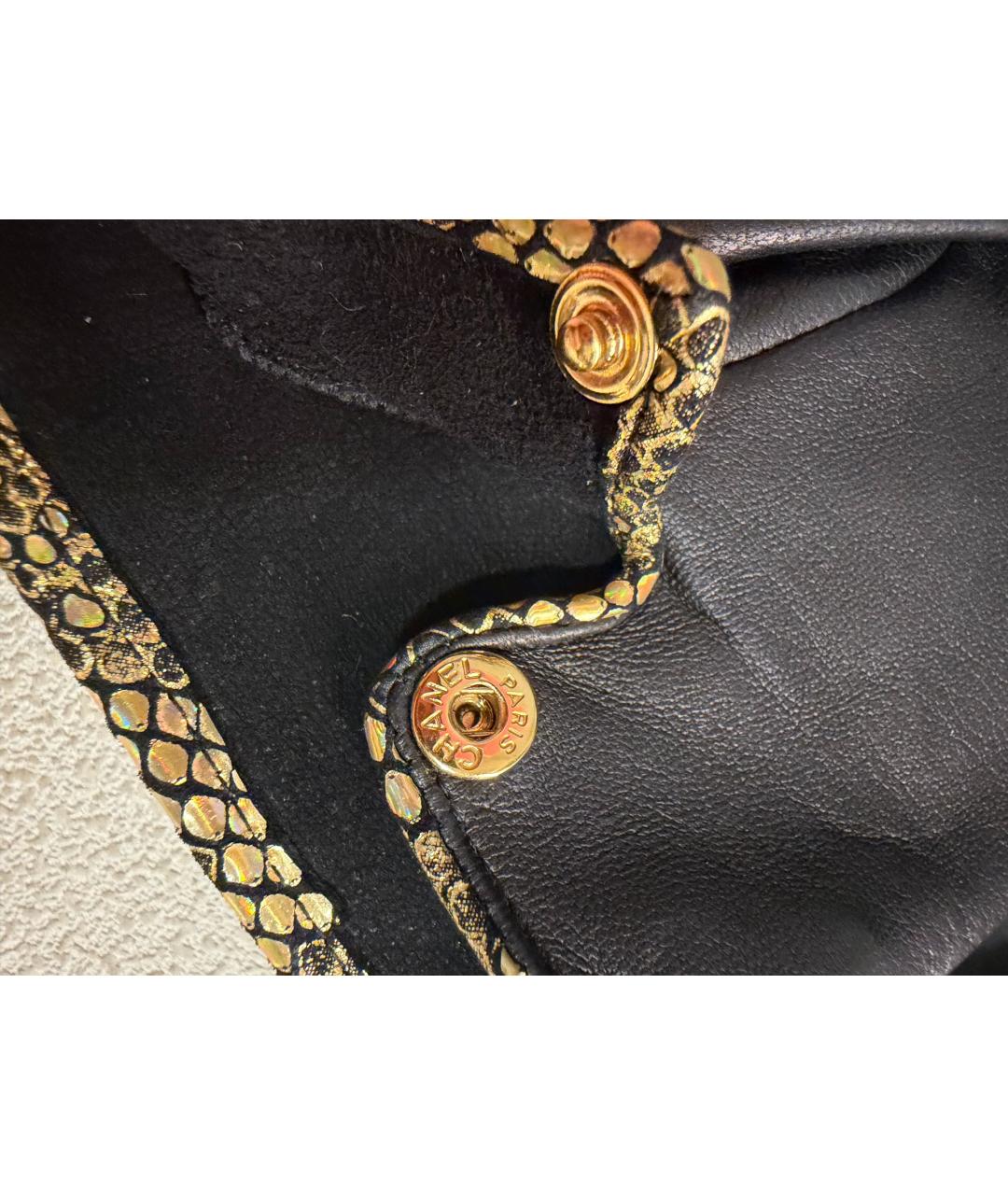 CHANEL Золотые кожаные митенки, фото 6