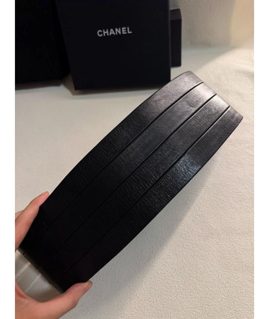 CHANEL Черный кожаный ремень, фото 6