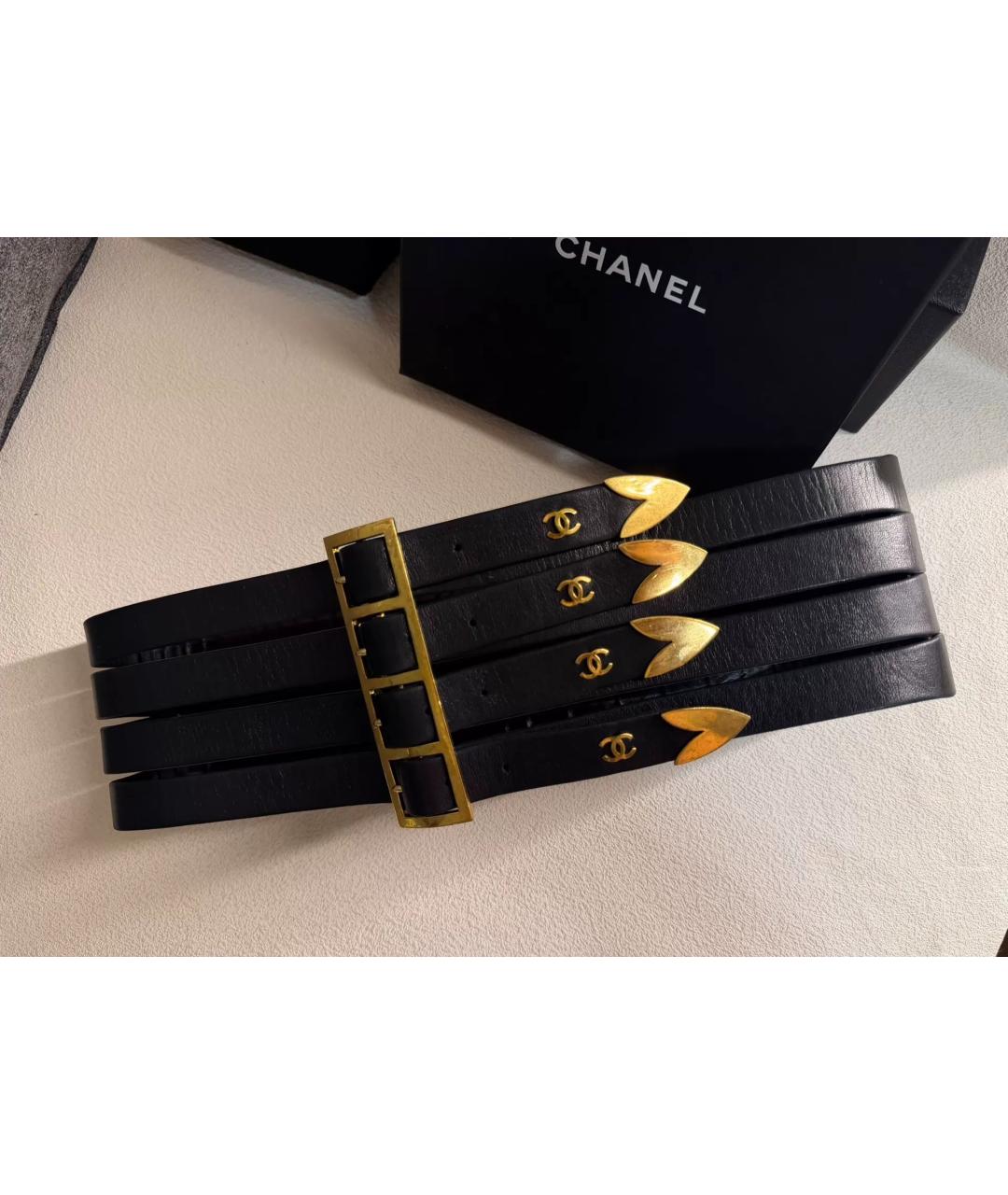 CHANEL Черный кожаный ремень, фото 9