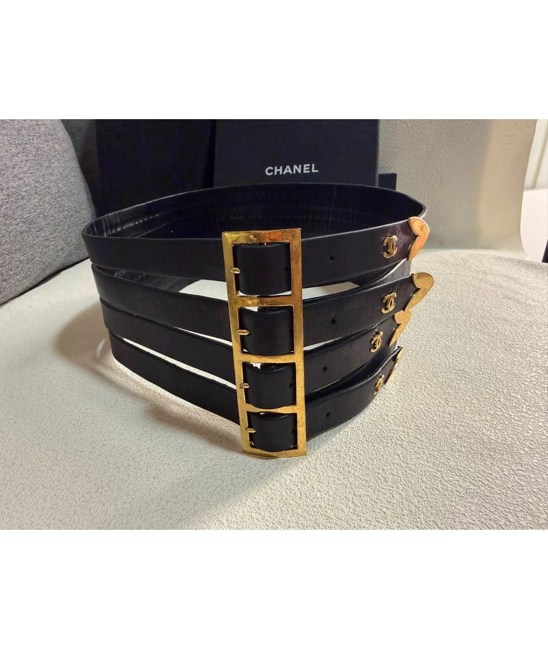 CHANEL Черный кожаный ремень, фото 7
