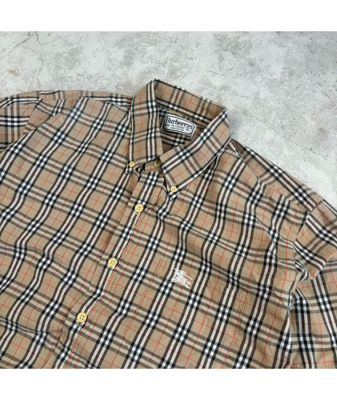 BURBERRY Коричневая хлопковая кэжуал рубашка, фото 2