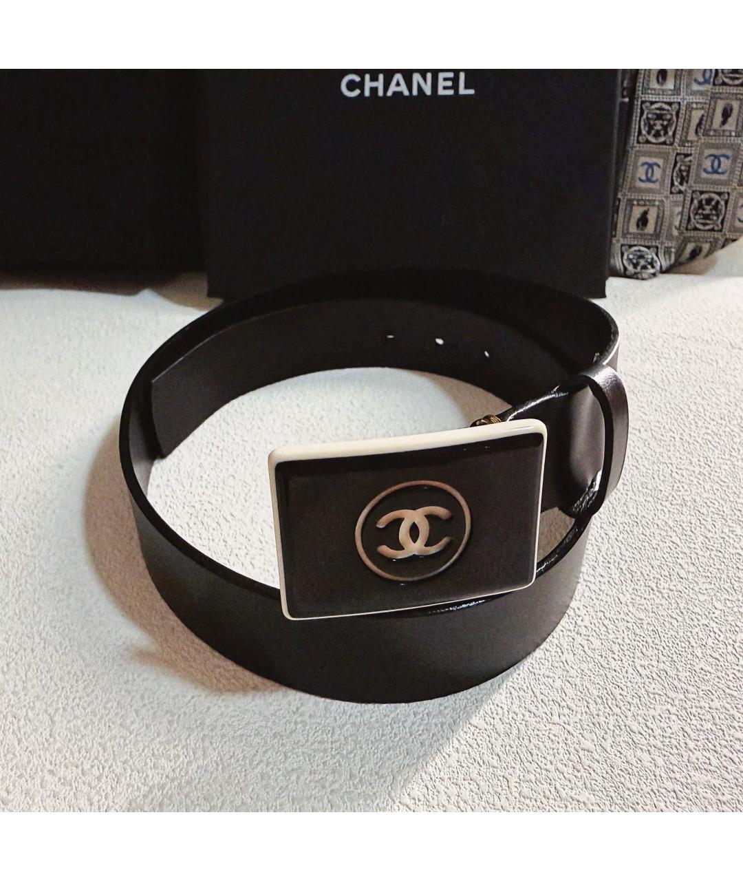 CHANEL Черный кожаный ремень, фото 9