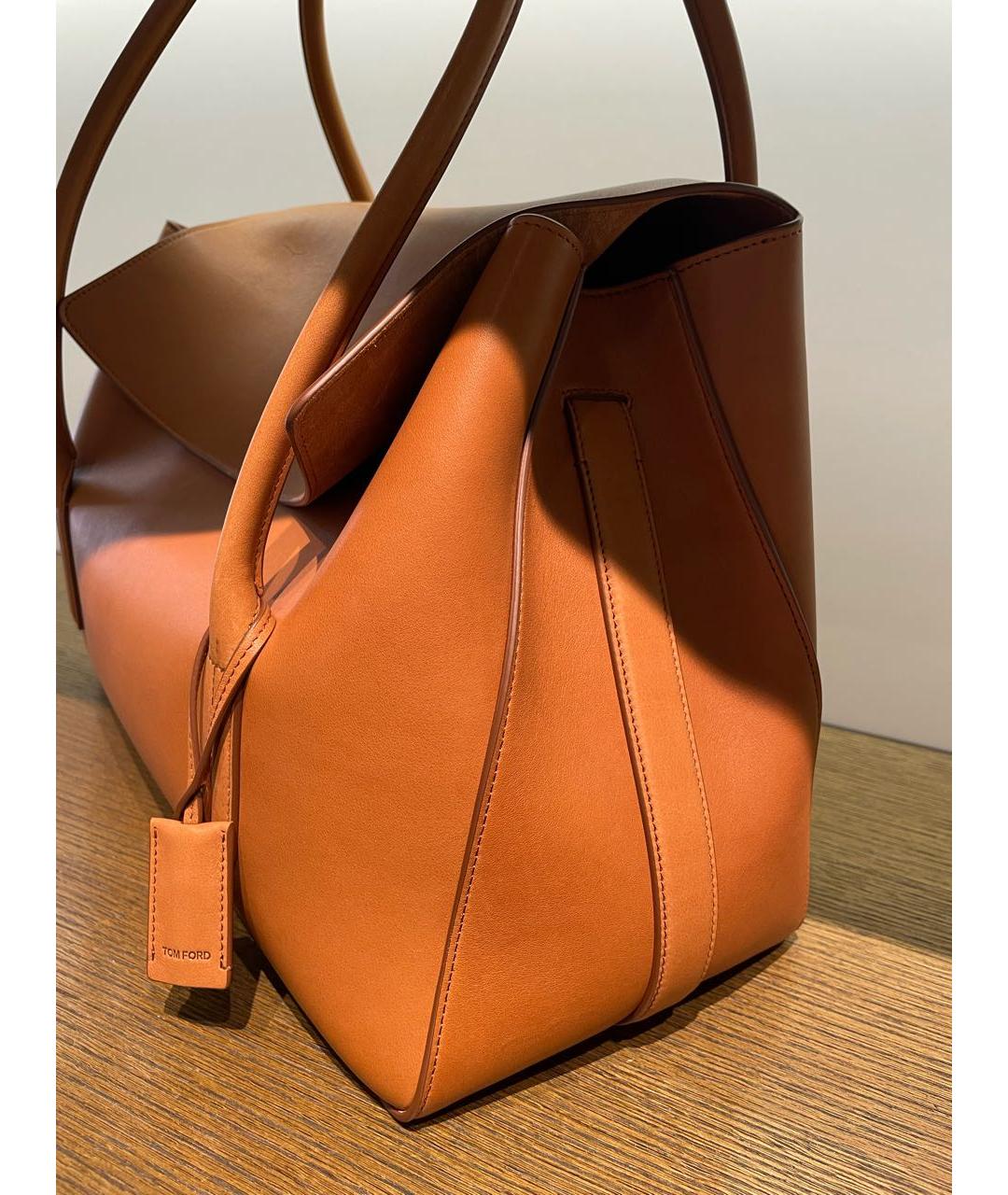 TOM FORD Коричневая кожаная сумка тоут, фото 2